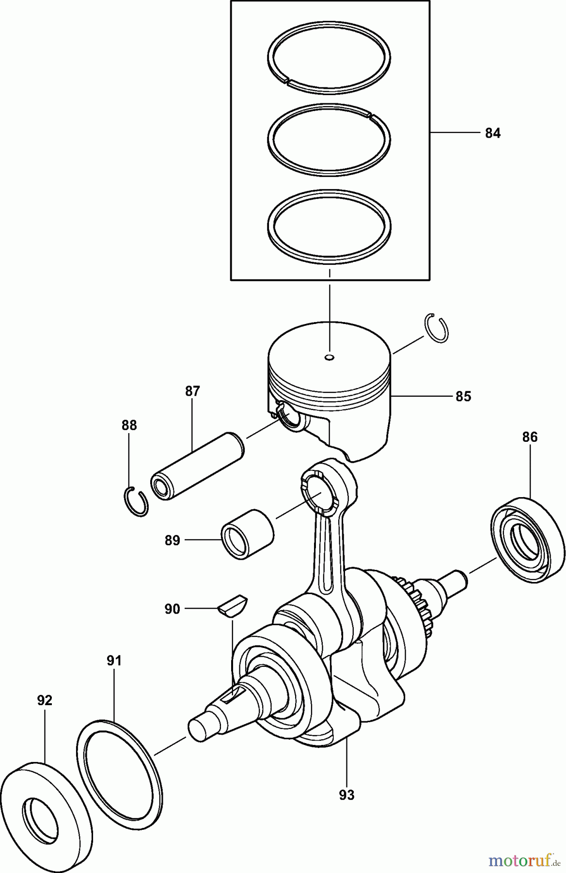 Dolmar Blasgeräte Benzin PB-7600.4 4 Kurbelwelle, Kolben
