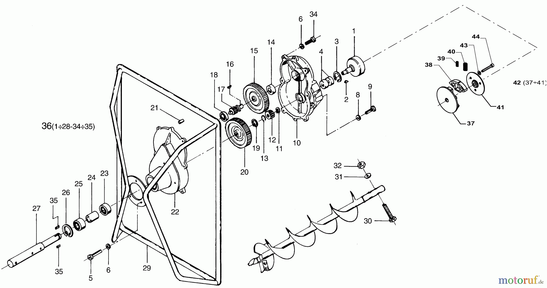 Dolmar Erdbohrer PD-520 4 Getriebe kpl.