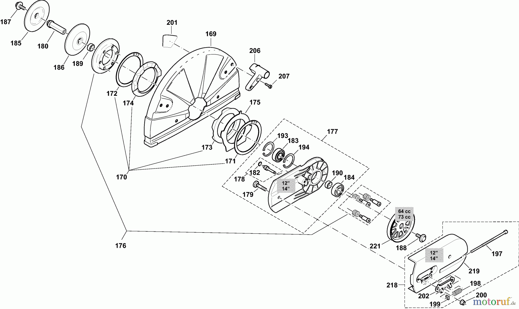 Dolmar Trennschleifer Benzin PC-7314 C 7  Schneidvorsatz, Schutzhaube