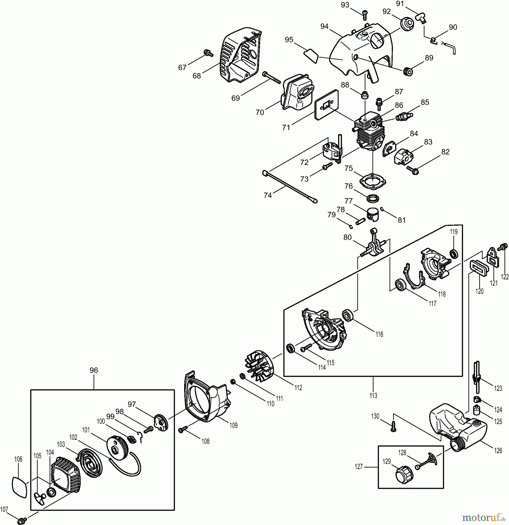 Dolmar Heckenscheren Benzin HT2249D 2 Kurbelgehäuse, Zylinder, Schalldämpfer, Zündung