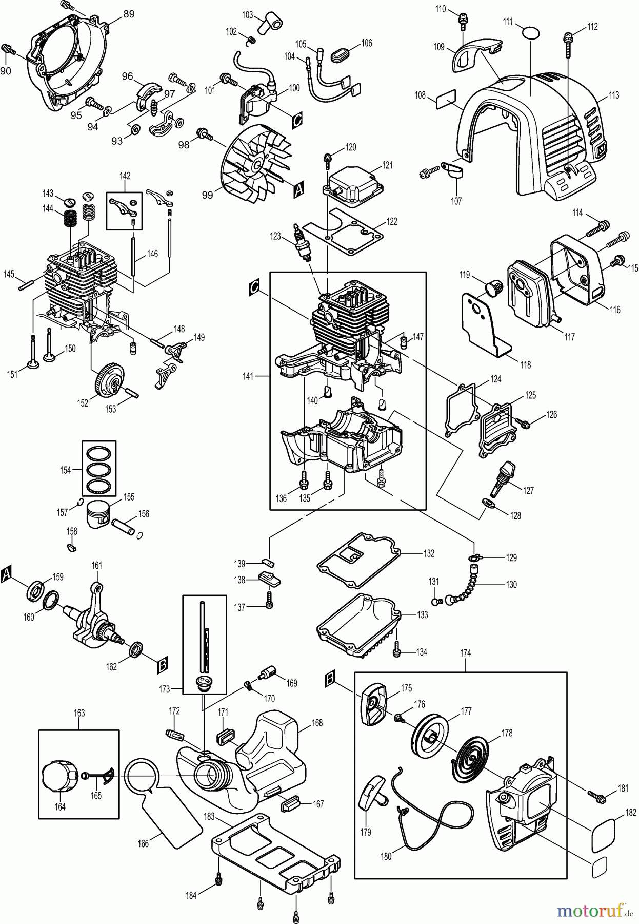 Dolmar Motorsensen & Trimmer Benzin 4-Takt MS3354K 3 Motor kpl.
