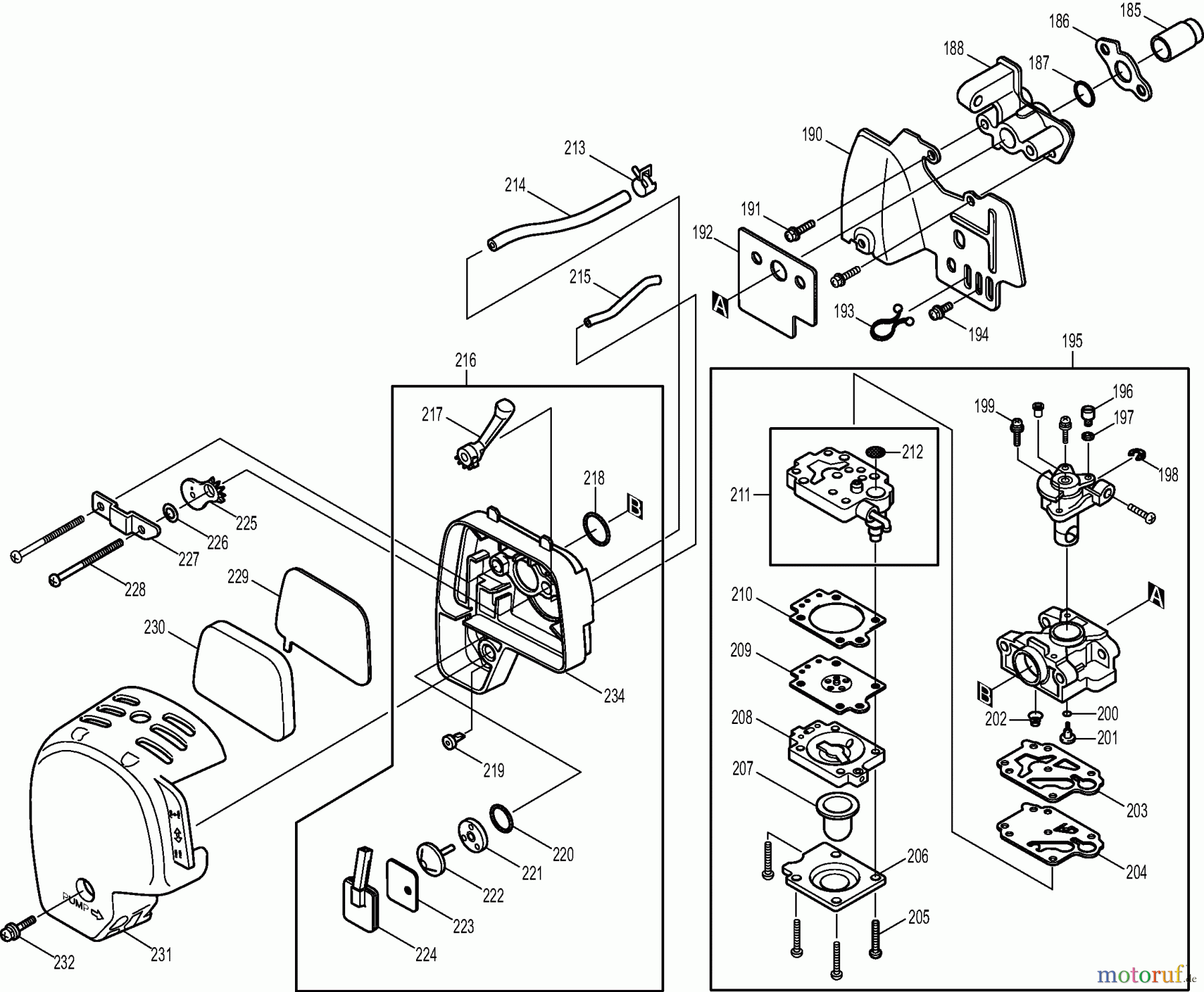  Dolmar Motorsensen & Trimmer Benzin 4-Takt MS3354U 4  Vergaser, Luftfilter