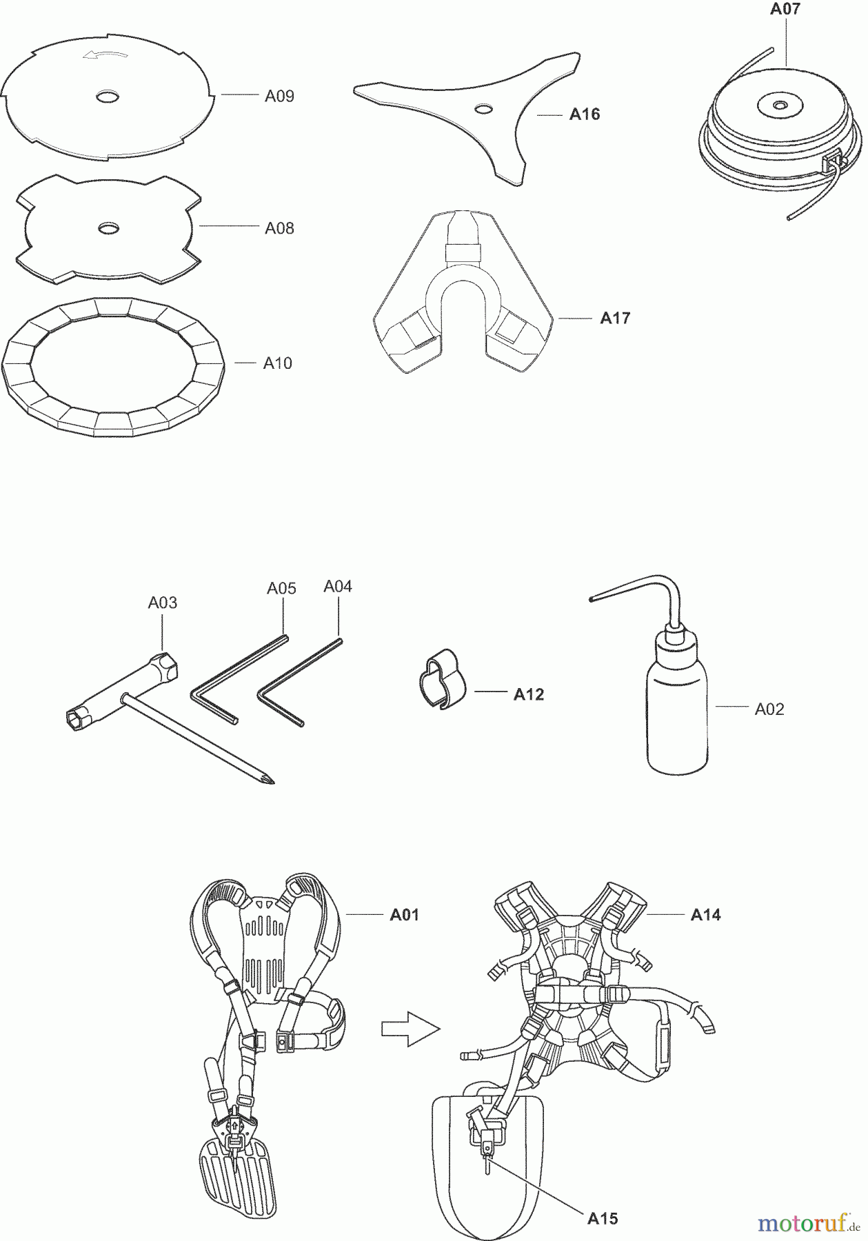  Dolmar Motorsensen & Trimmer Benzin 4-Takt MS3354K 5  Werkzeuge, Zubehör