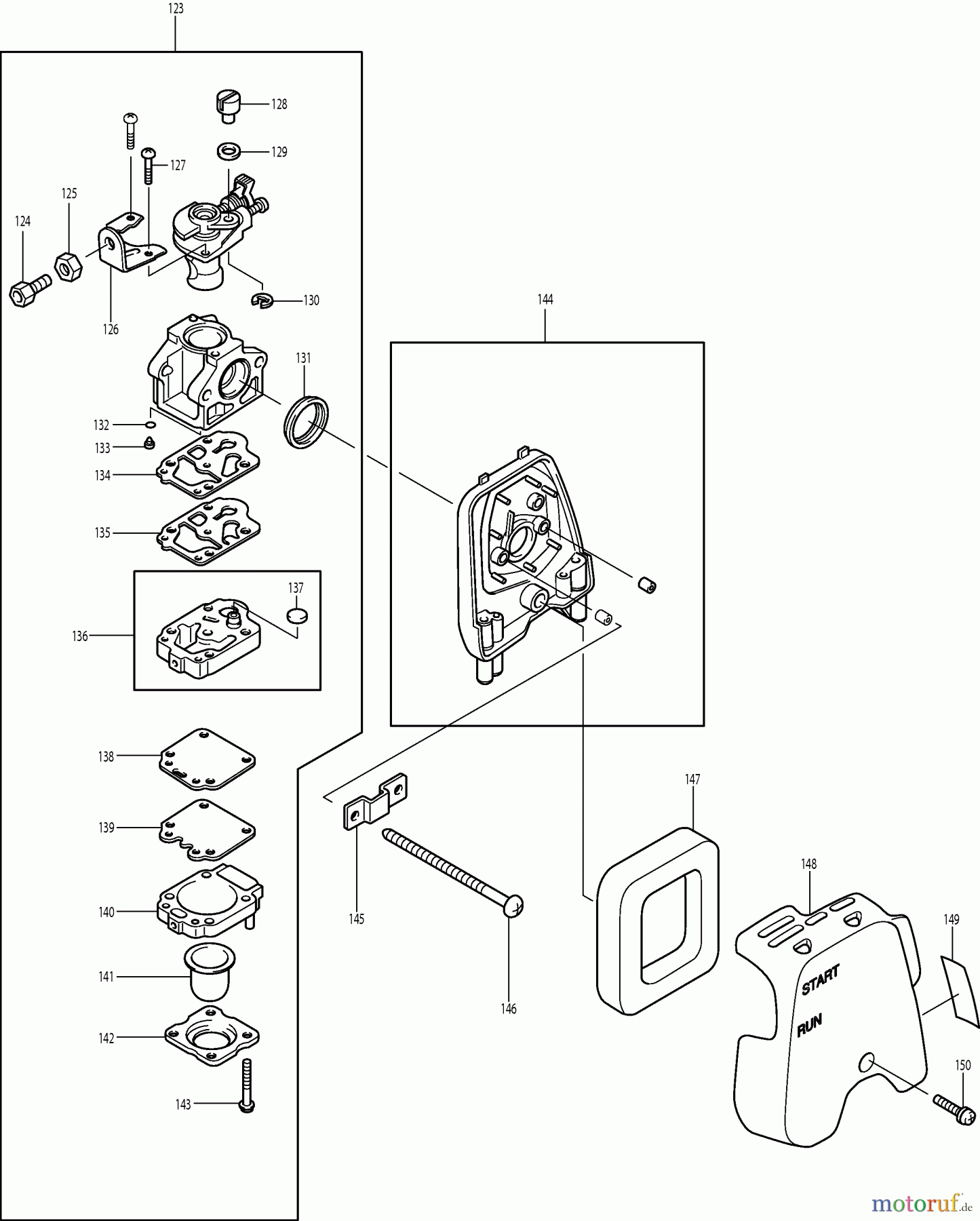  Dolmar Rasenkantenschneider PE-251 (USA) 4  Vergaser, Luftfilter