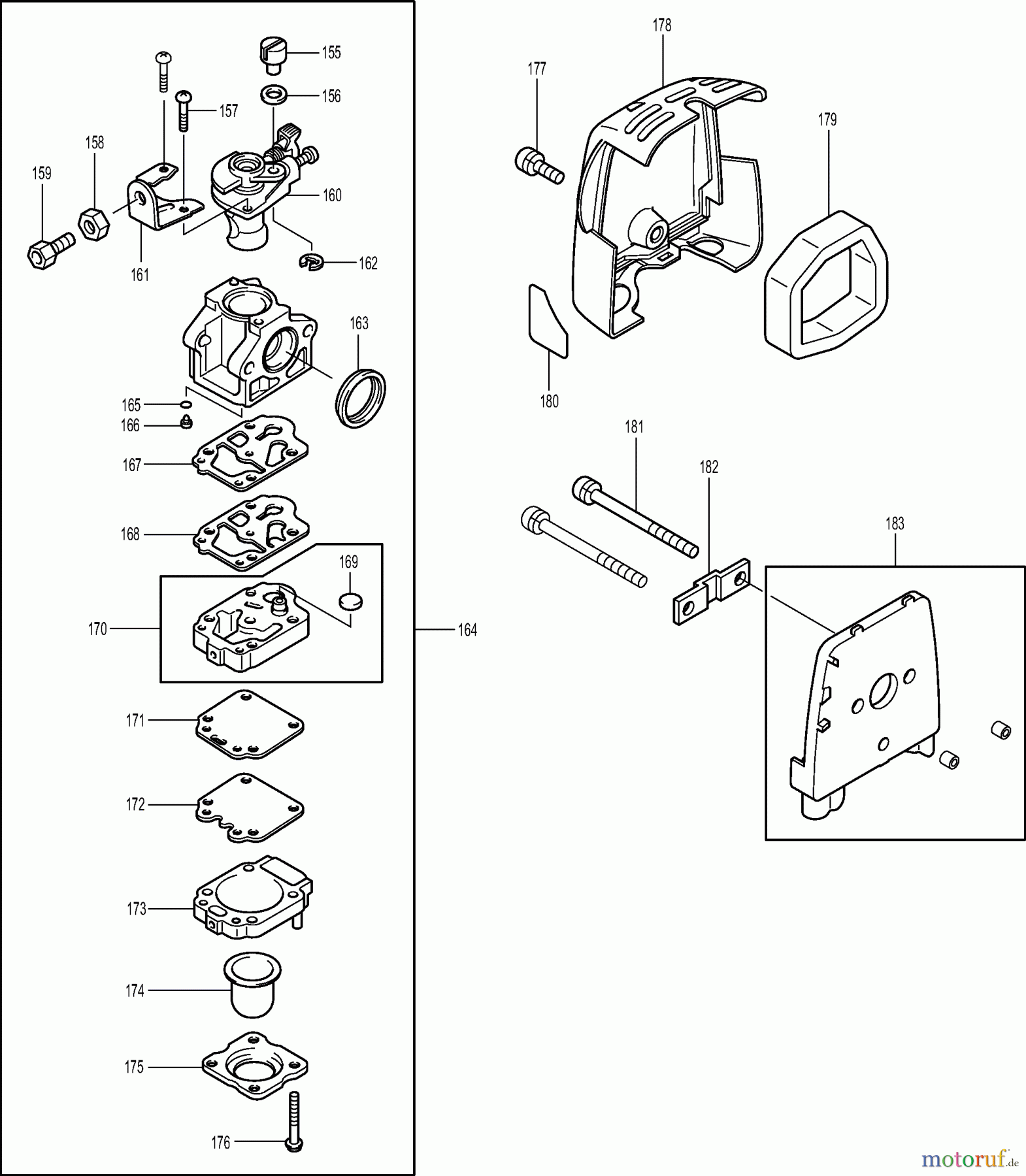 Dolmar Heckenscheren Benzin MH2556 5  Vergaser, Luftfilter