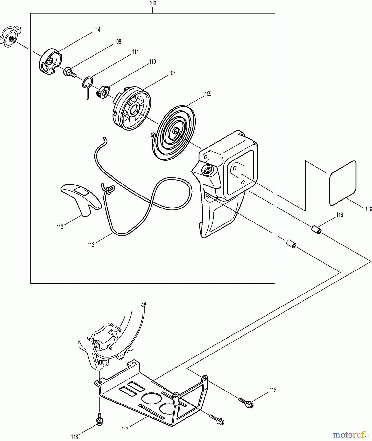  Dolmar Motorsensen & Trimmer Benzin 4-Takt MS-251.4 (USA) 6  Starter, Schutzbügel für Tank