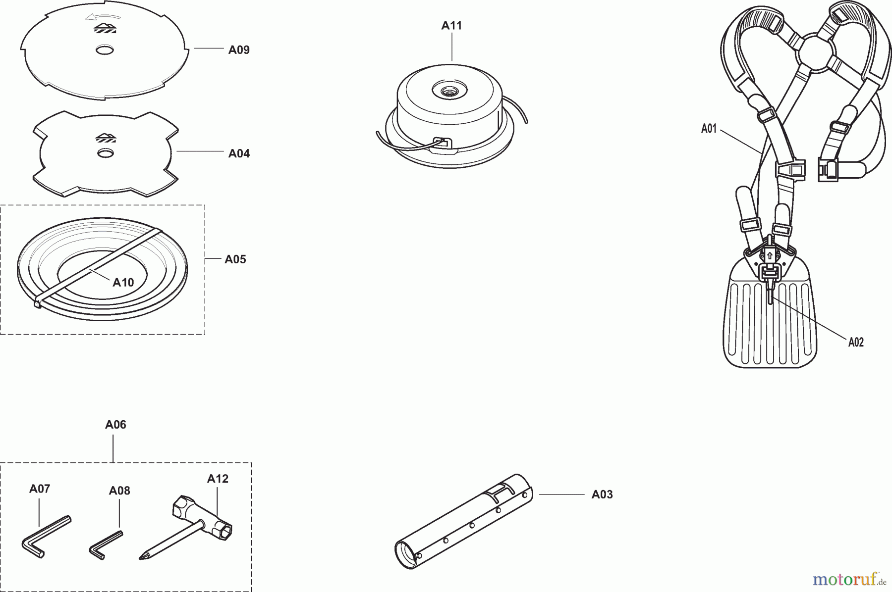 Dolmar Motorsensen & Trimmer Benzin 2-Takt MS-4200 E 5 Werkzeuge, Zubehör