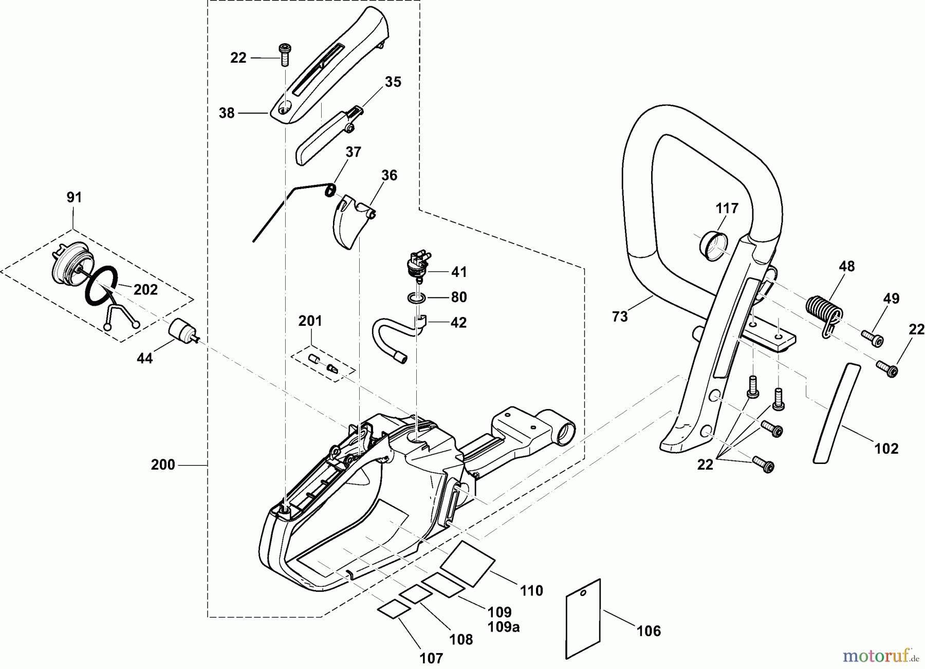  Dolmar Kettensägen Benzin Kettensäge PS32C 1  Kraftstofftank, Bügelgriff