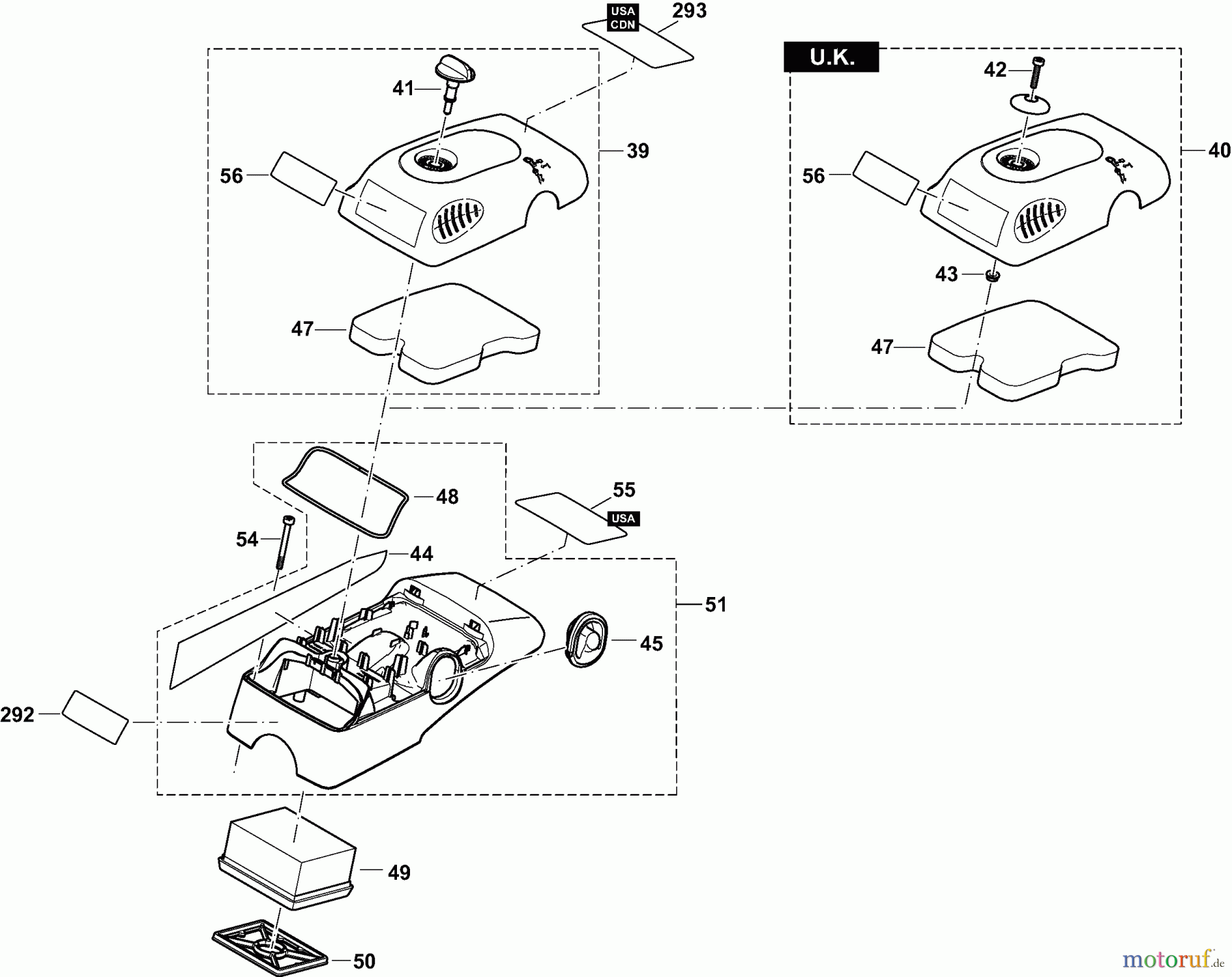 Dolmar Trennschleifer Benzin PC-7412 2 Abdeckhaube, Luftfilter