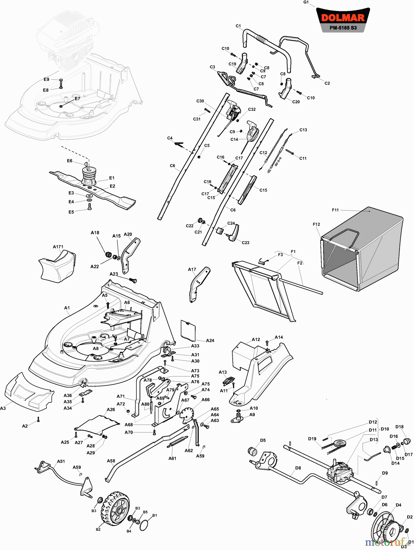  Dolmar Rasenmäher Benzin PM5165S3 PM-5165 S3 (2011-2012) 3  PM-5165 S3