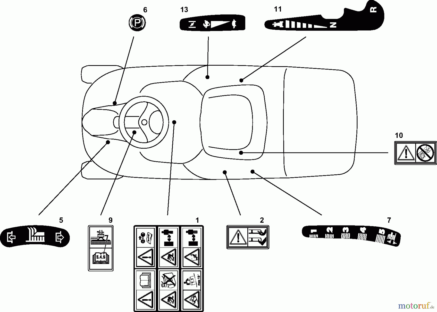  Dolmar Rasentraktoren RM-63.7 RM-63.7 (2011-2013) 13  AUFKLEBER