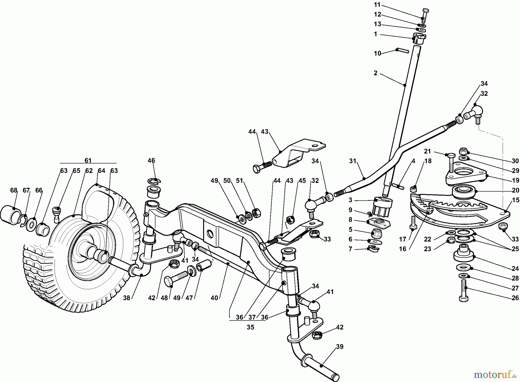 Dolmar Rasentraktoren TM10218H TM-102.18 H (2011) 3 LENKGETRIEBE