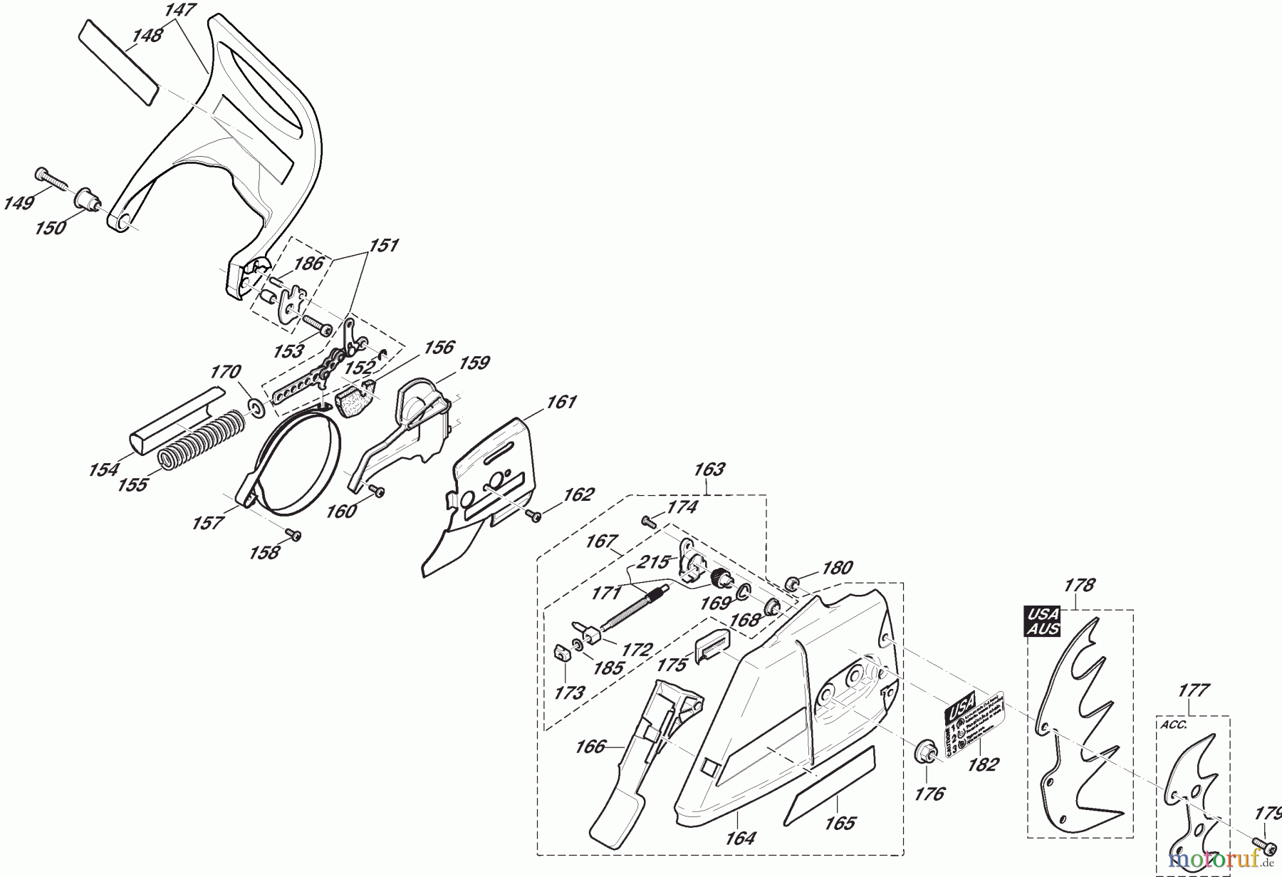  Dolmar Kettensägen Benzin Kettensäge PS-7310 (USA,CDN) 6  Kettenbremse