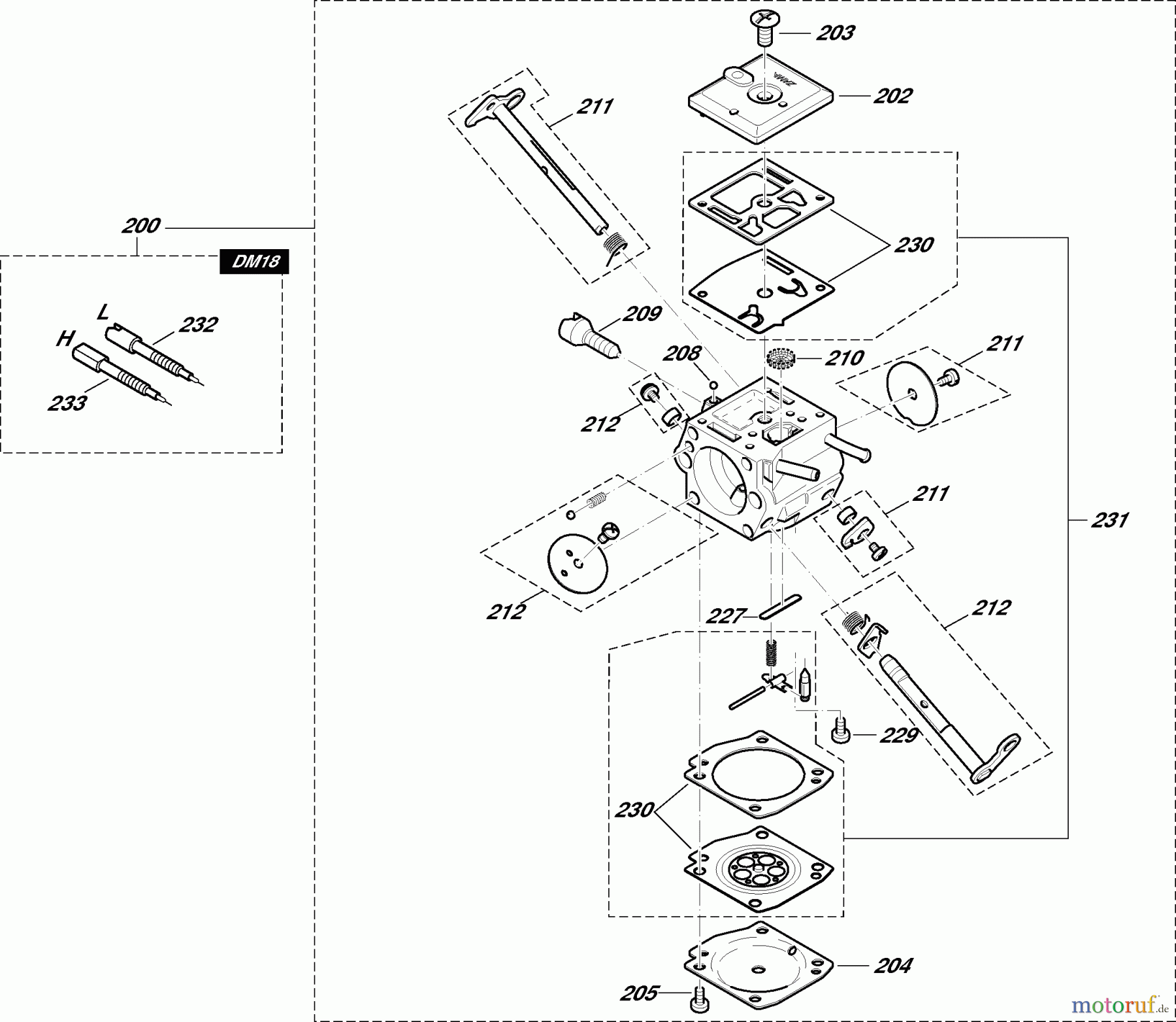  Dolmar Kettensägen Benzin Kettensäge PS-7310 (USA,CDN) 7  Vergaser