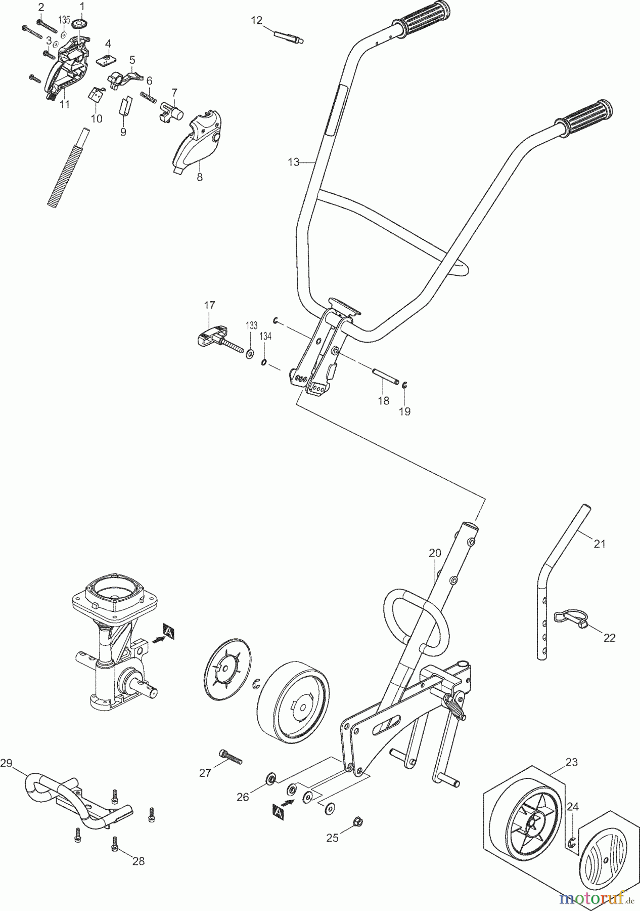 Dolmar Kultivator AK-3622 1 Griff
