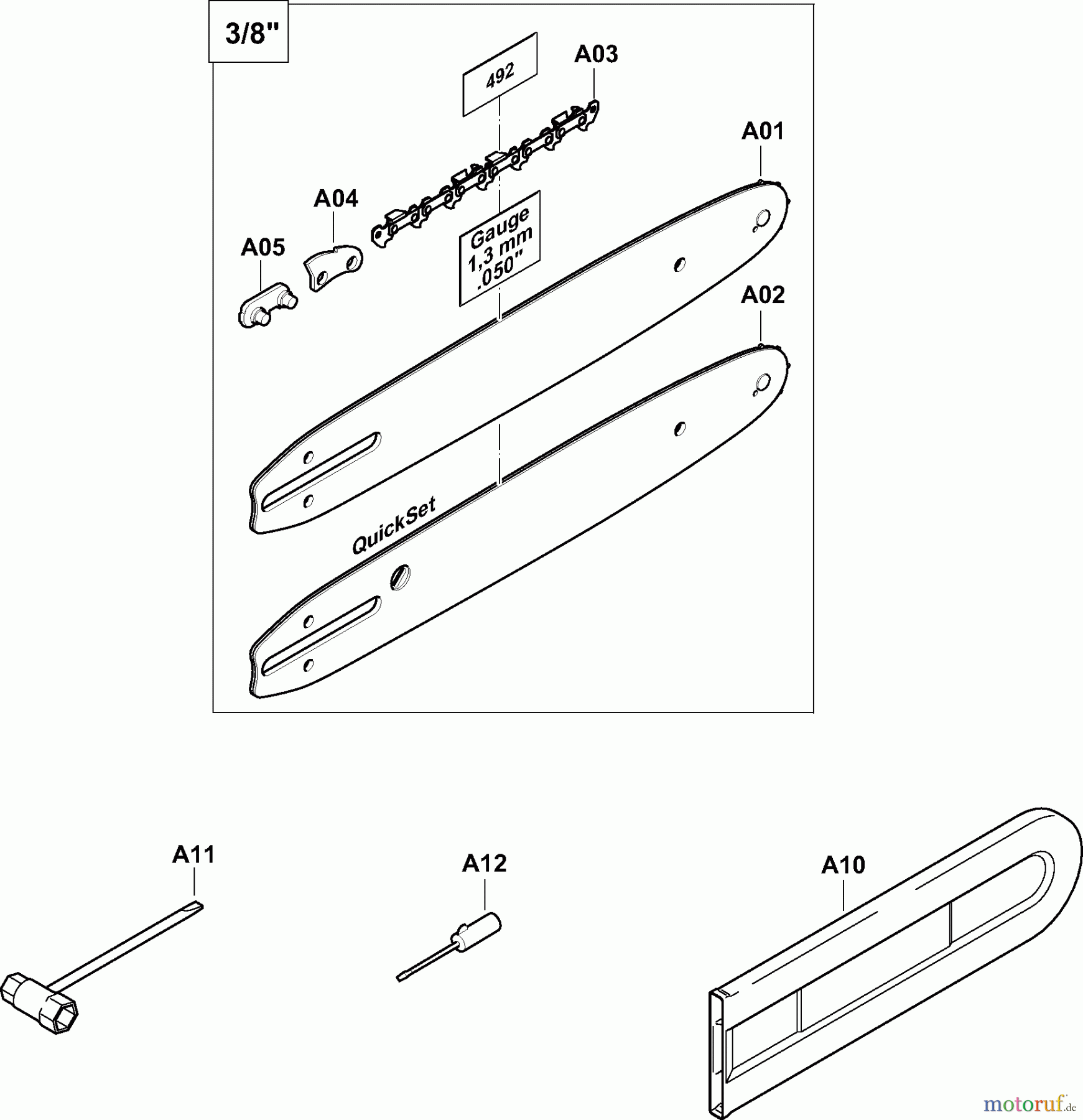 Dolmar Kettensägen Benzin Kettensäge PS35CTLC 8 Werkzeuge, Zubehör