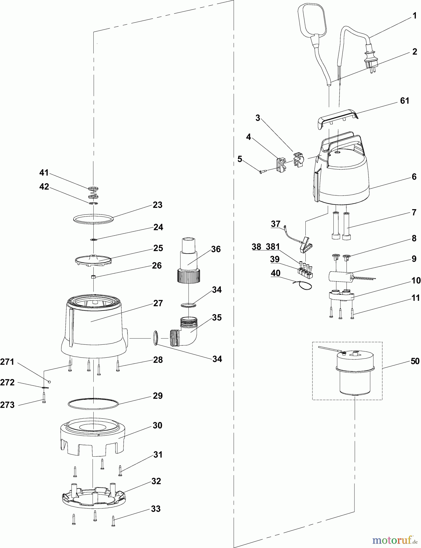 Dolmar Wasserpumpen Elektro EP144D 4 EP-144 D, PF1010