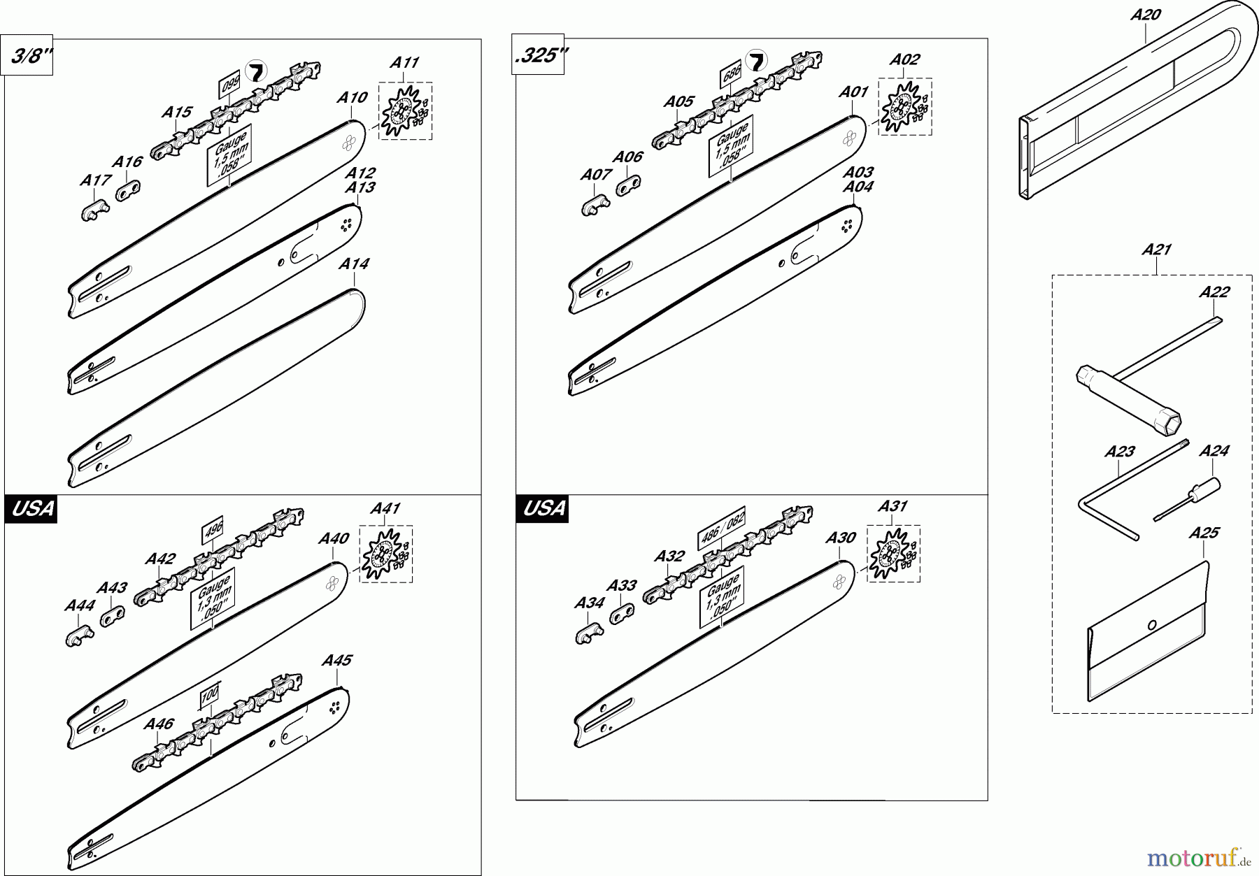  Dolmar Kettensägen Benzin Kettensäge PS6100H 8  Sägeschienen, Sägeketten, Werkzeug