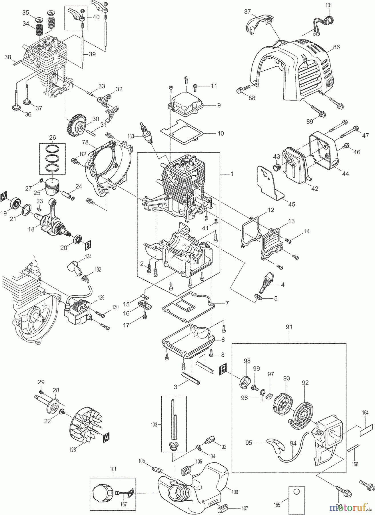 Dolmar Wasserpumpen Benzin MP2454(Z) 1 Motor kpl.