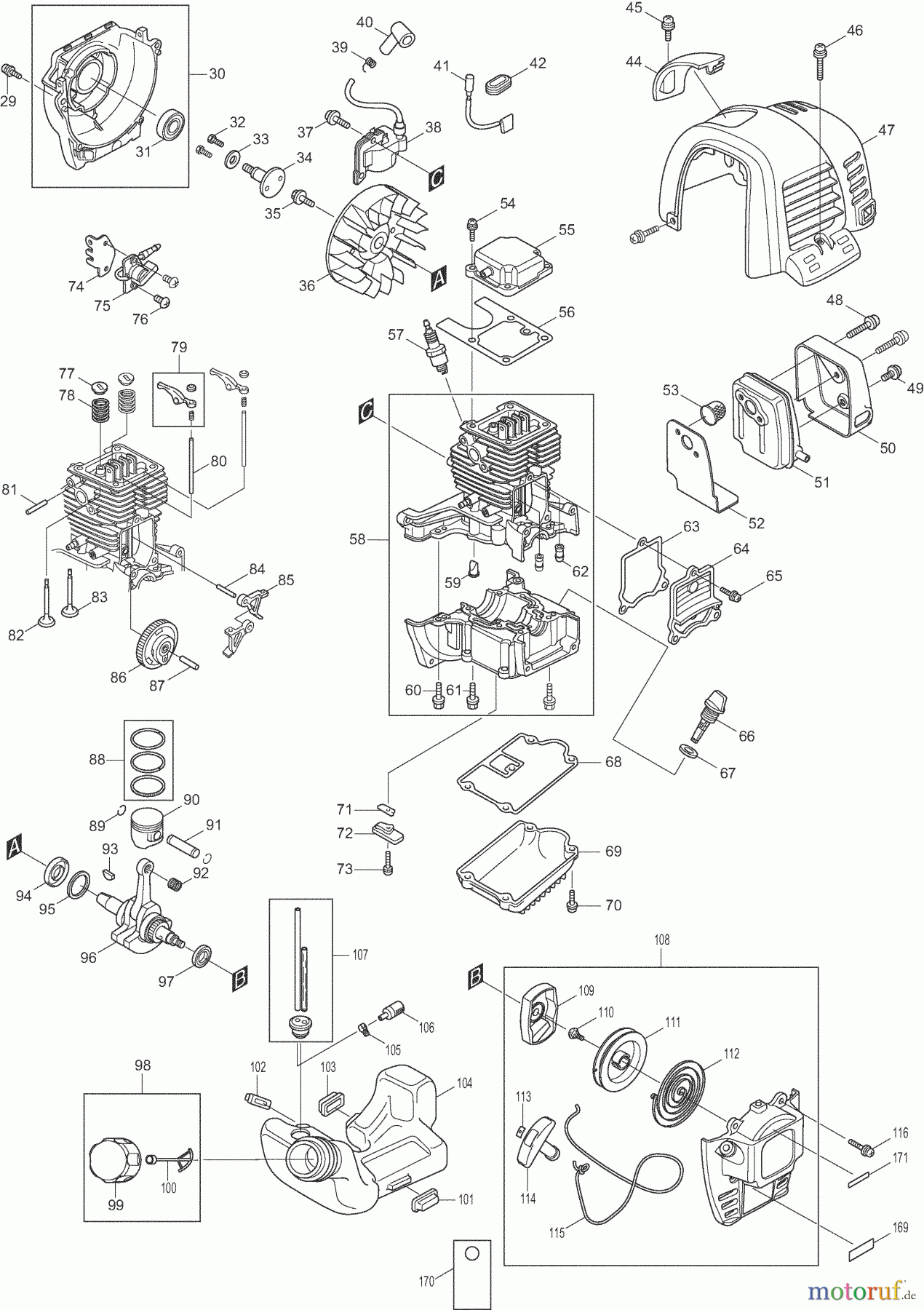 Dolmar Wasserpumpen Benzin MP3354( Z) 1 Motor kpl.