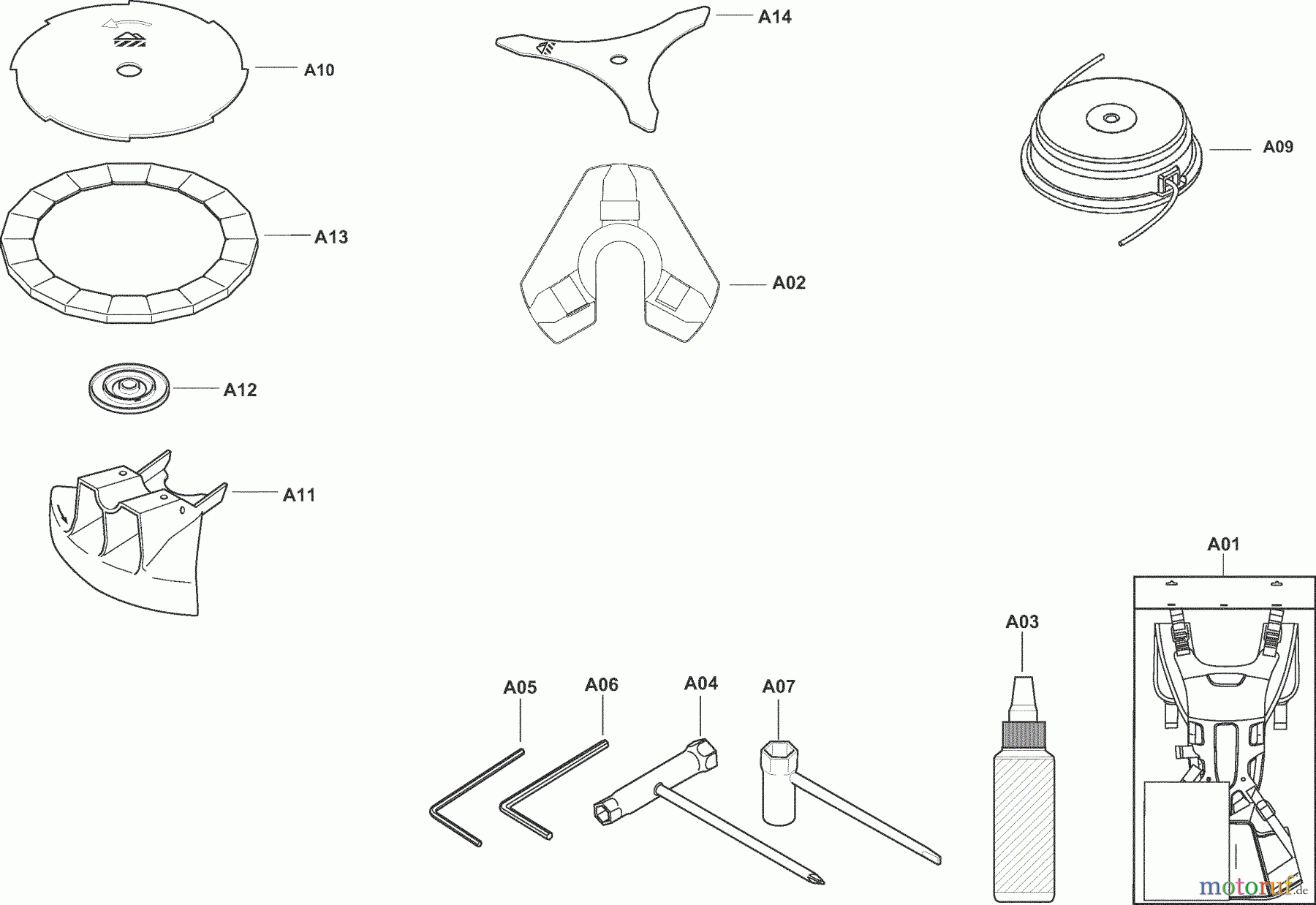 Dolmar Motorsensen & Trimmer Benzin 4-Takt MS43004U 5  Werkzeuge, Zubehör