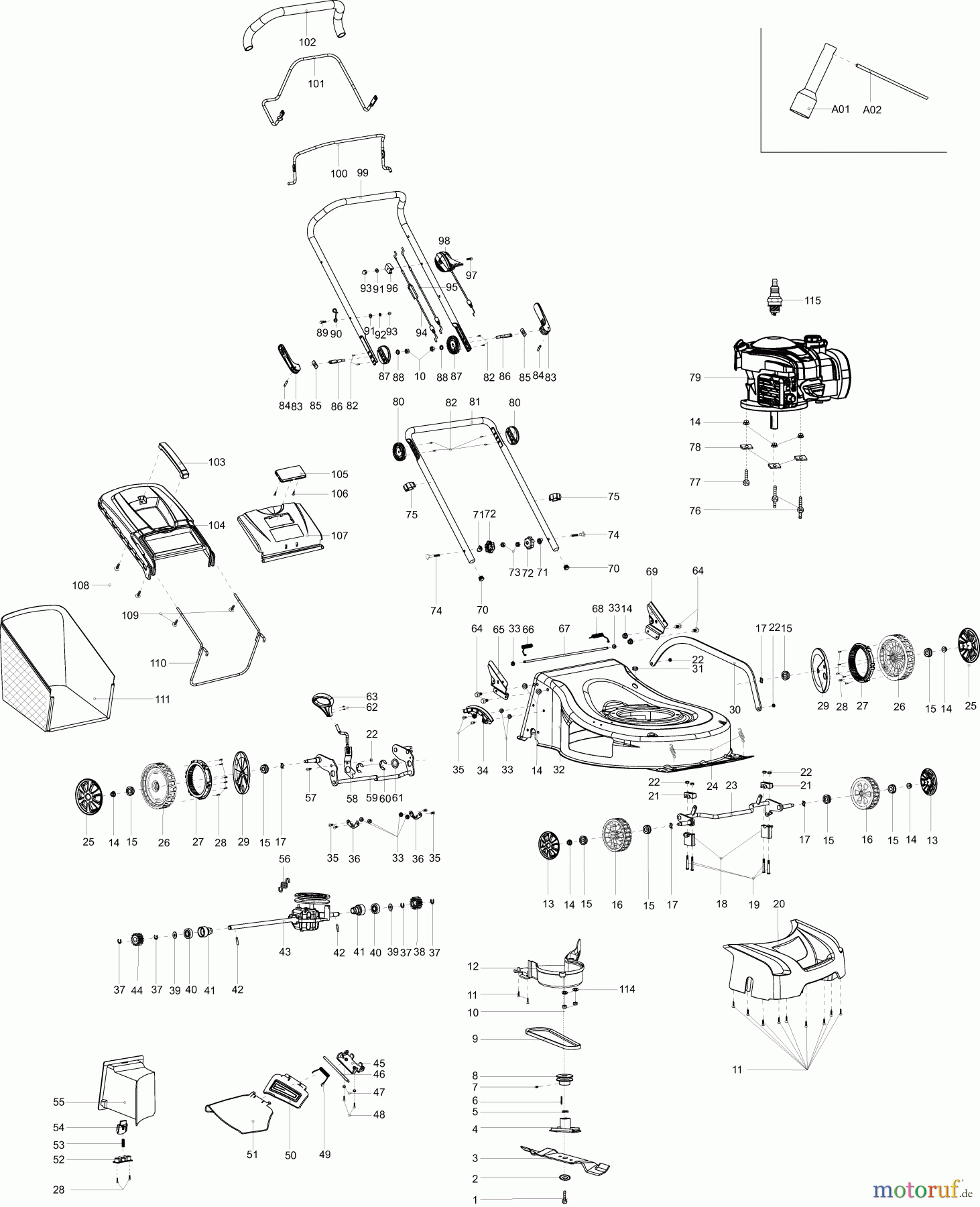  Dolmar Rasenmäher Benzin PM-46 SB 3  PM-46 SB, PLM4628
