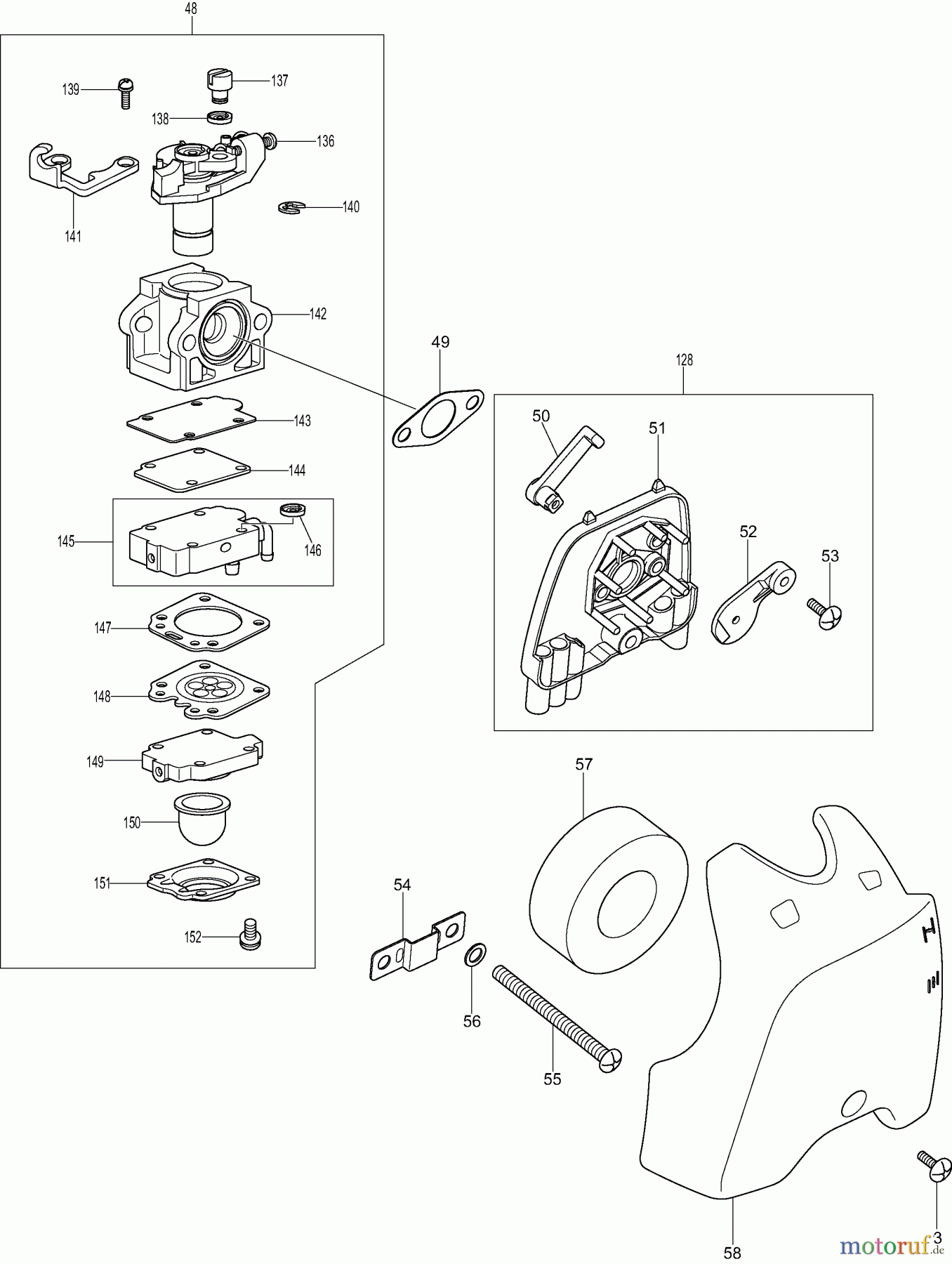 Dolmar Motorsensen & Trimmer Benzin 2-Takt MS27U 2 Vergaser, Luftfilter
