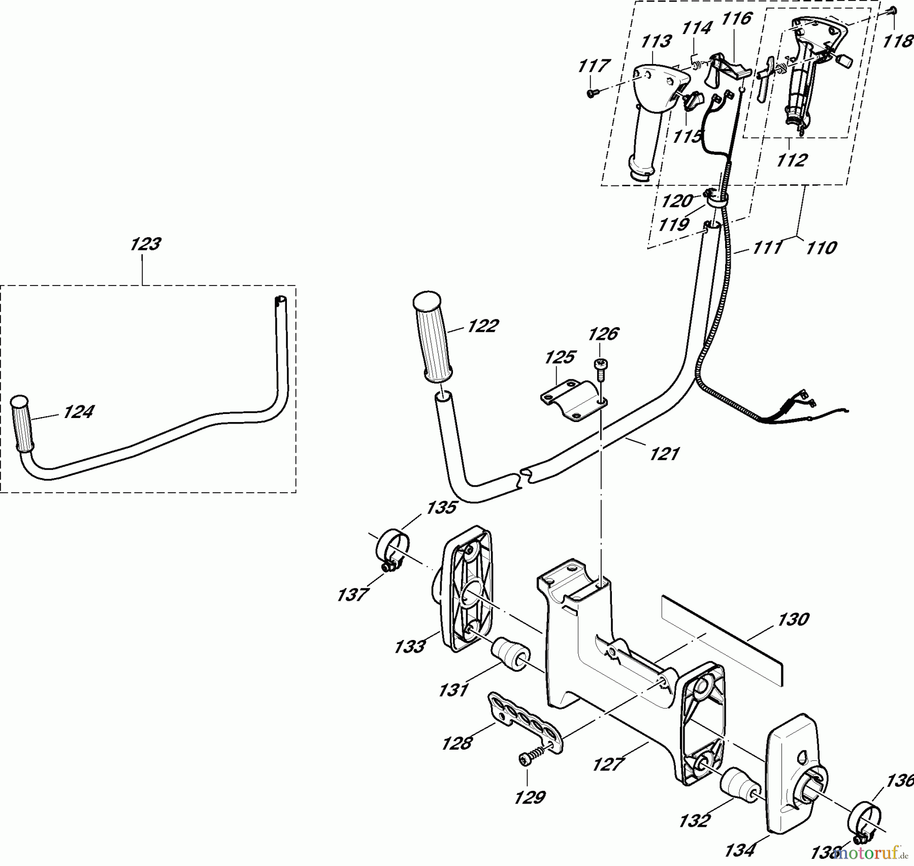 Dolmar Motorsensen & Trimmer Benzin 2-Takt MS341U 5 Handgriff, Bowdenzug