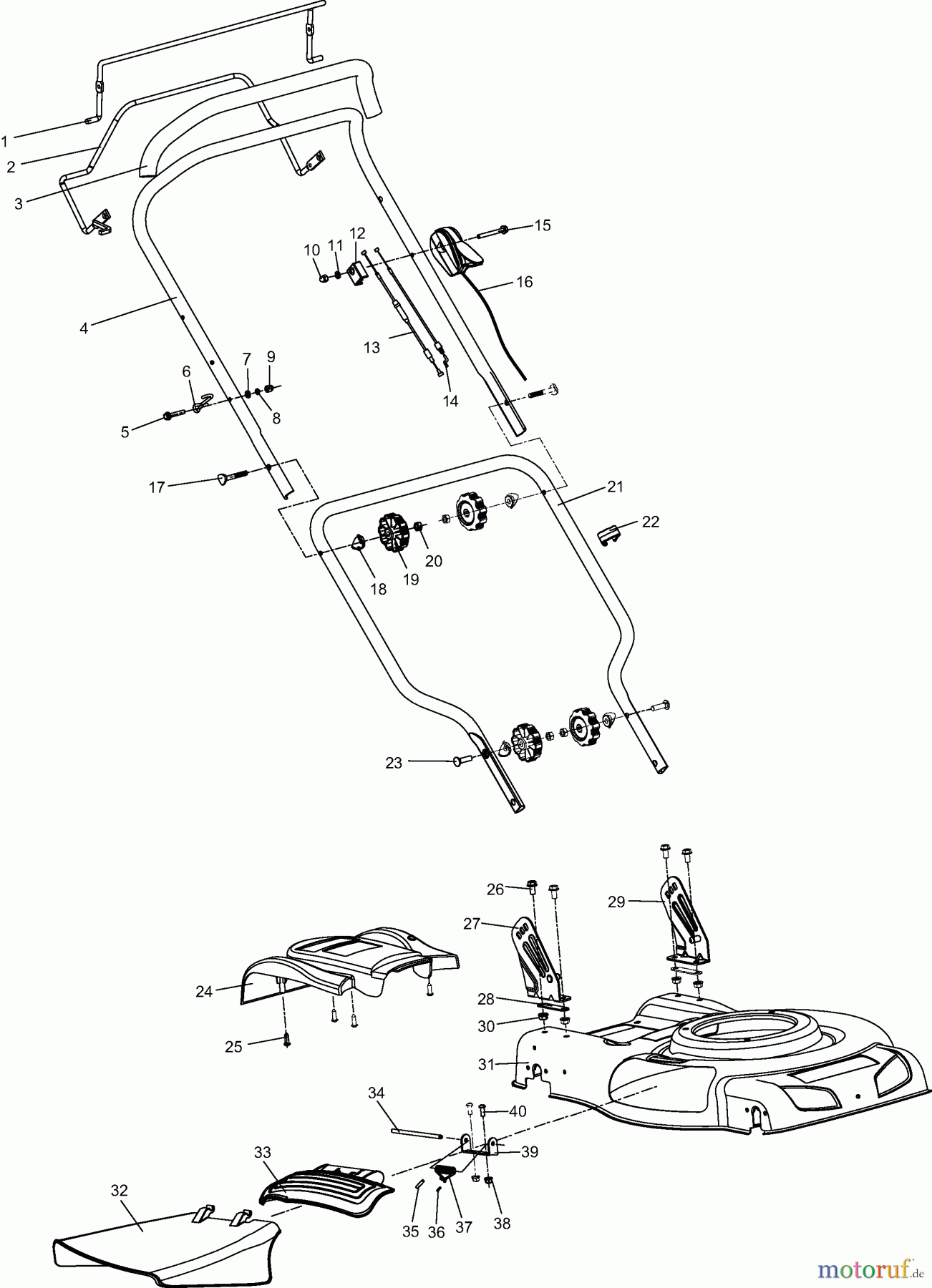 Dolmar Rasenmäher Benzin PM4820S 1 GEHÄUSE, HOLM