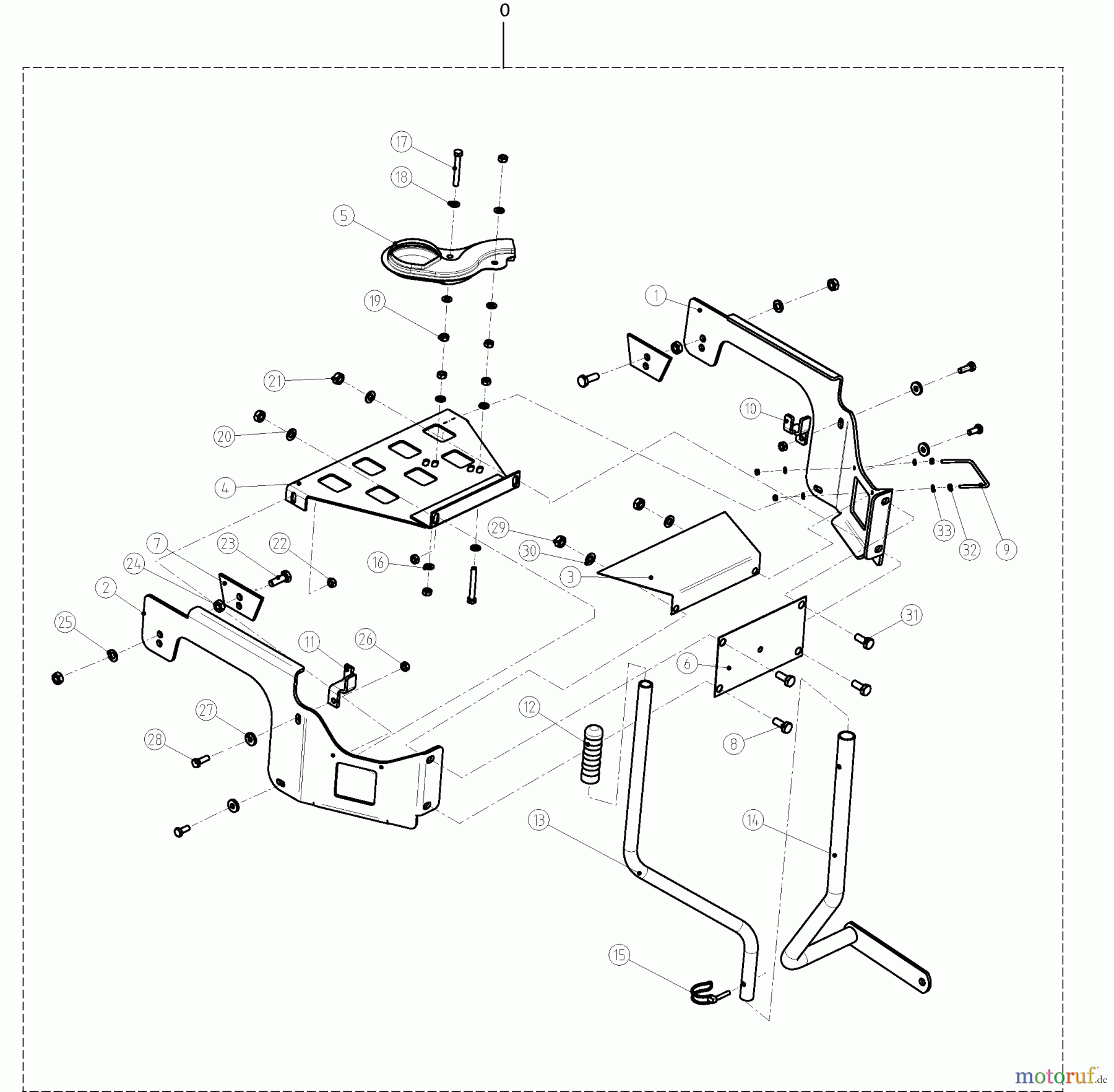 Dolmar Rasentraktoren Zubehör RS-120, TA-250, TK-420, TK-520, TS-125 7a 102/122 cm - Anbaurahmen (Schnellwechsler) (2015=>)