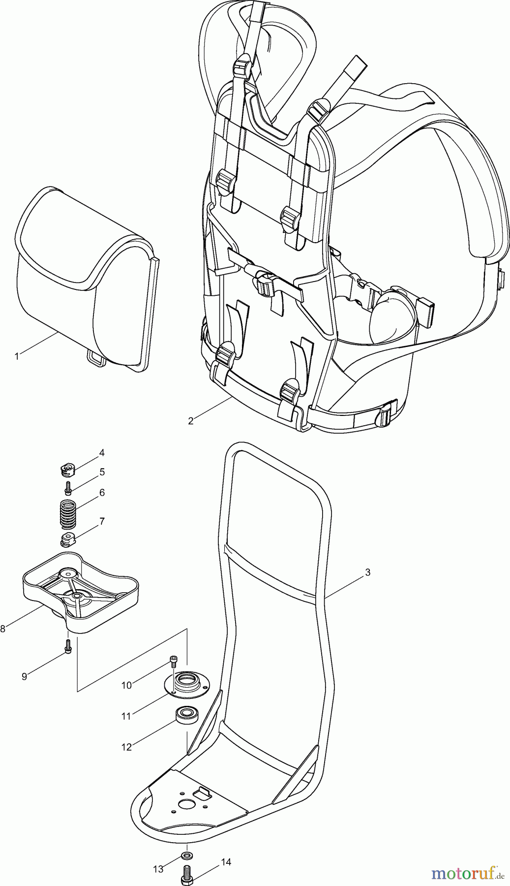 Dolmar Motorsensen & Trimmer Benzin 4-Takt MS43004R 1 Tragegestell