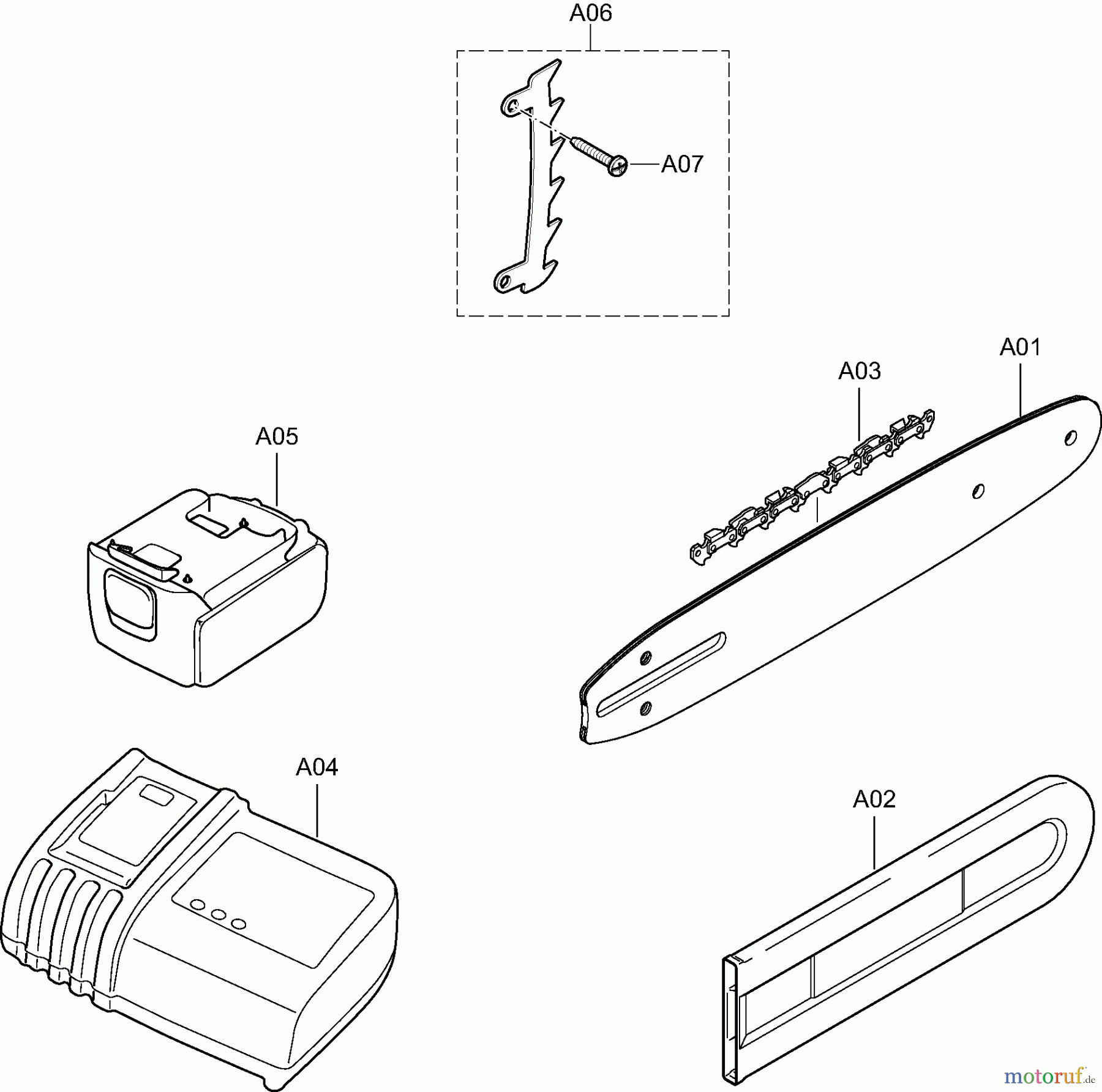 Dolmar Kettensägen Akku Kettensäge AS3731 2 AS-3731 Zubehör