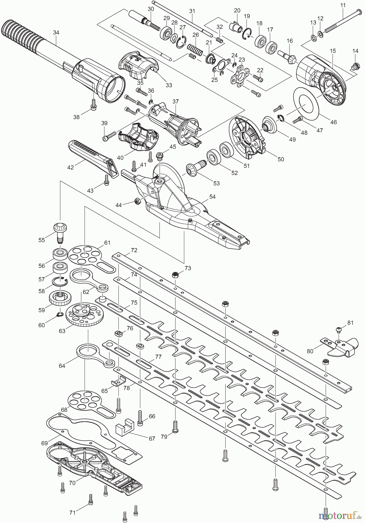 Dolmar Kombisysteme HTCS1 2  Griffe, Getriebe, Scherblatt