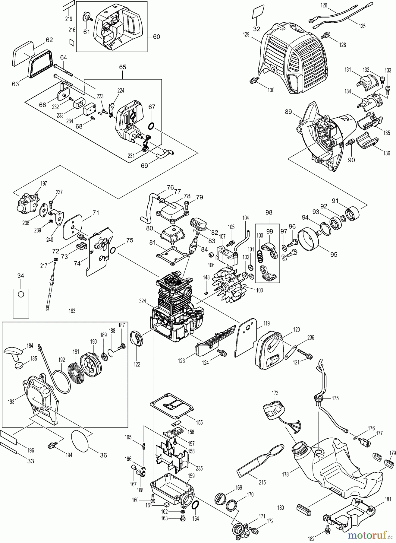 Dolmar Heckenscheren Benzin MH2464DF 3 Motor