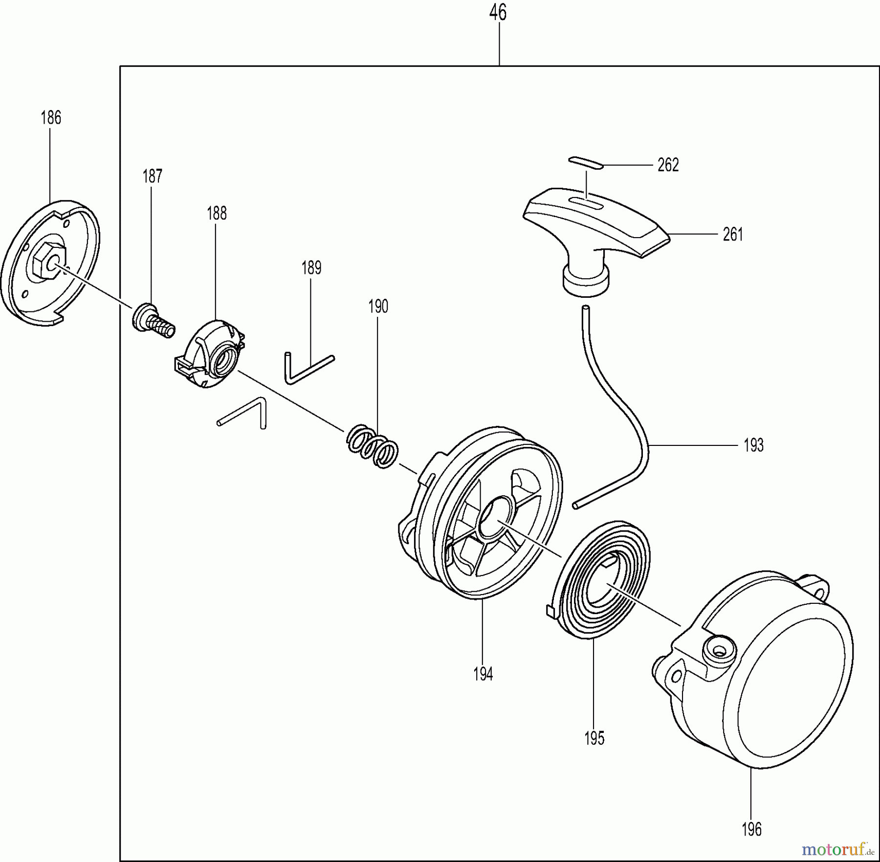  Dolmar Sprühgeräte Benzin SP76504R 6  Anwerfvorrichtung kpl.