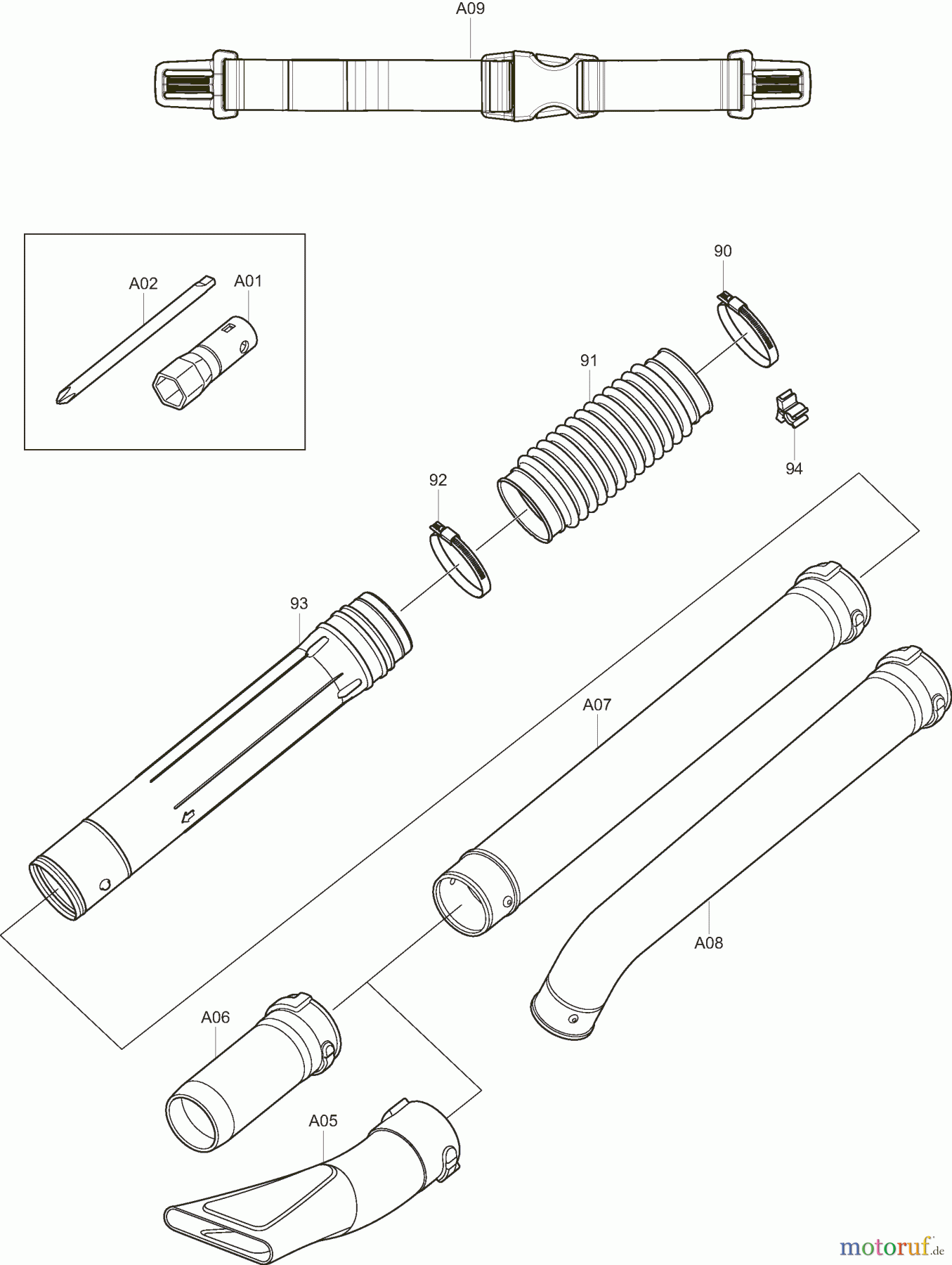  Dolmar Blasgeräte Benzin PB76604 1  Blasrohr