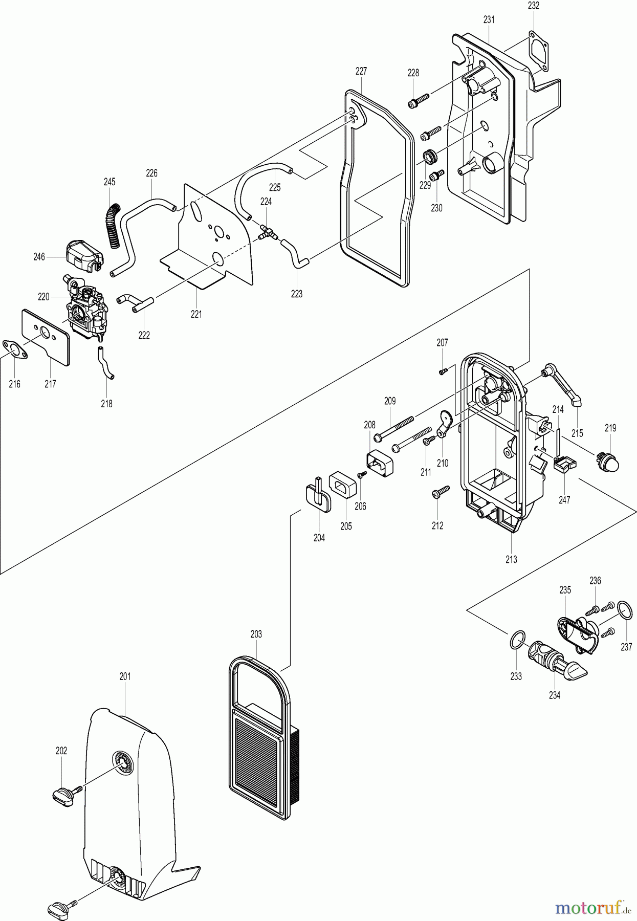 Dolmar Blasgeräte Benzin PB76604 5 Luftfilteraufnahme
