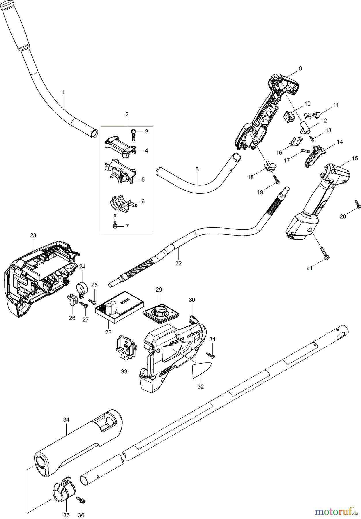 Dolmar Motorsensen & Trimmer Akku AT1831U 1 Schaftrohr, Handgriff