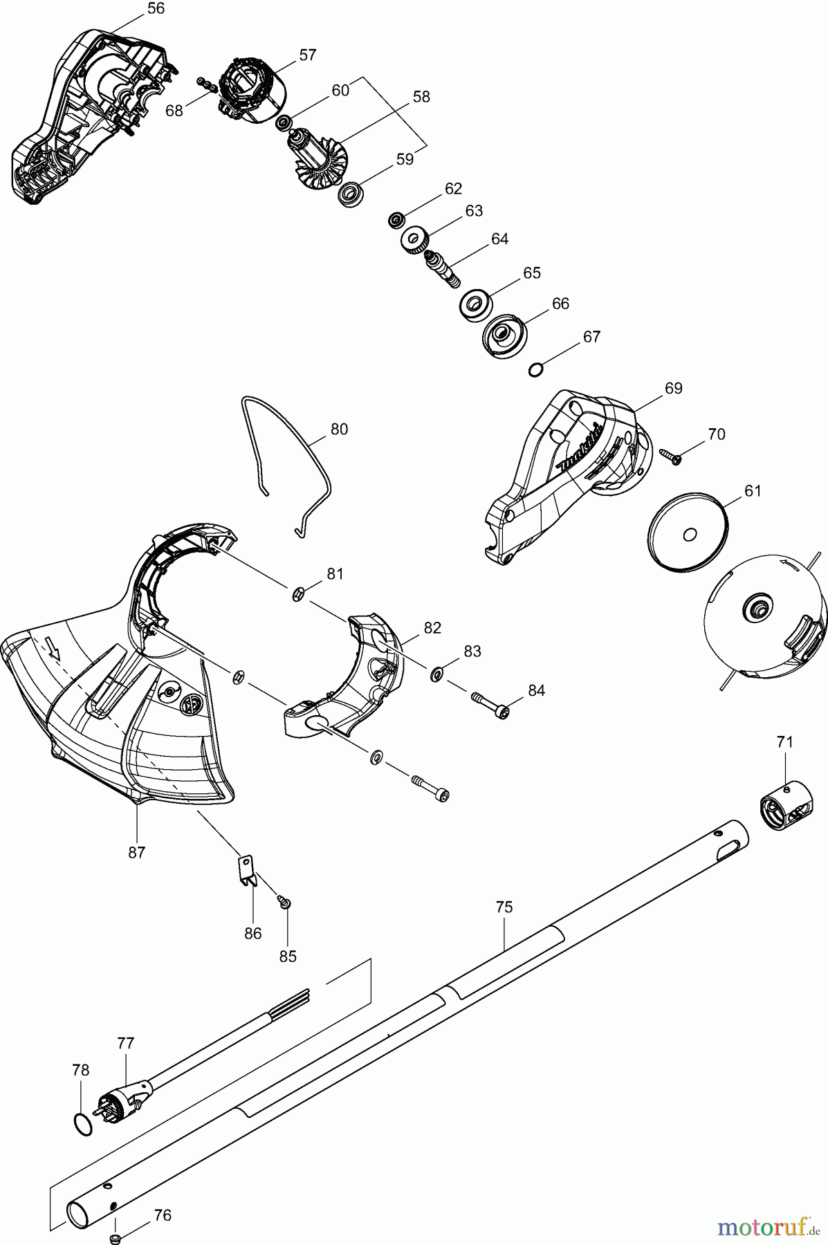 Dolmar Motorsensen & Trimmer Akku DUR188L 2  Motor, Schutzhaube, Zubehör
