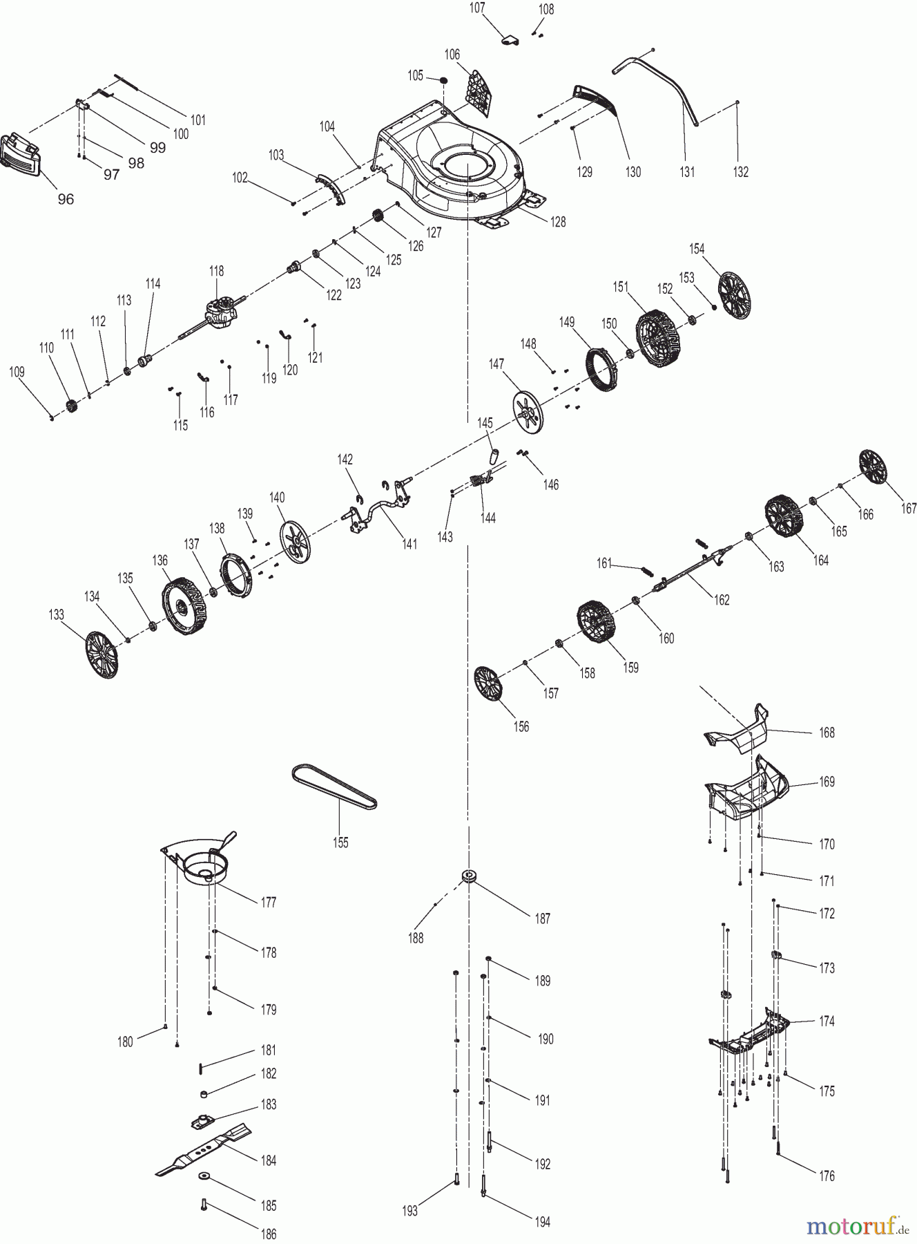 Dolmar Rasenmäher Benzin PM4602SR 2 Gehäuse, Räder, Messer