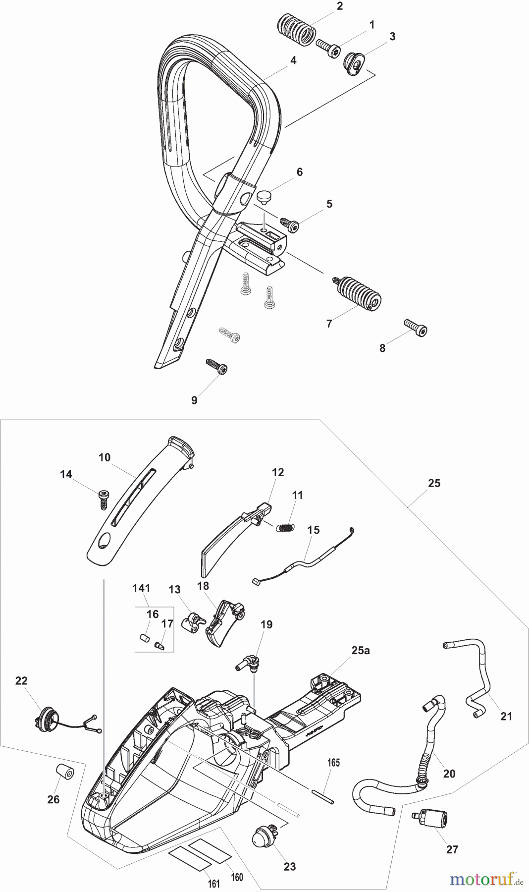  Dolmar Kettensägen Benzin Kettensäge PS550 1  Kraftstofftank, Bügelgriff