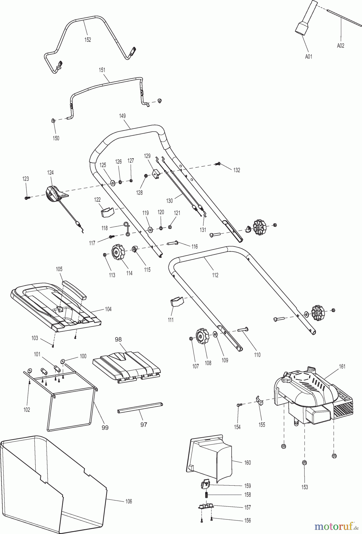 Dolmar Rasenmäher Benzin PM4601SC 1 Führungsholm