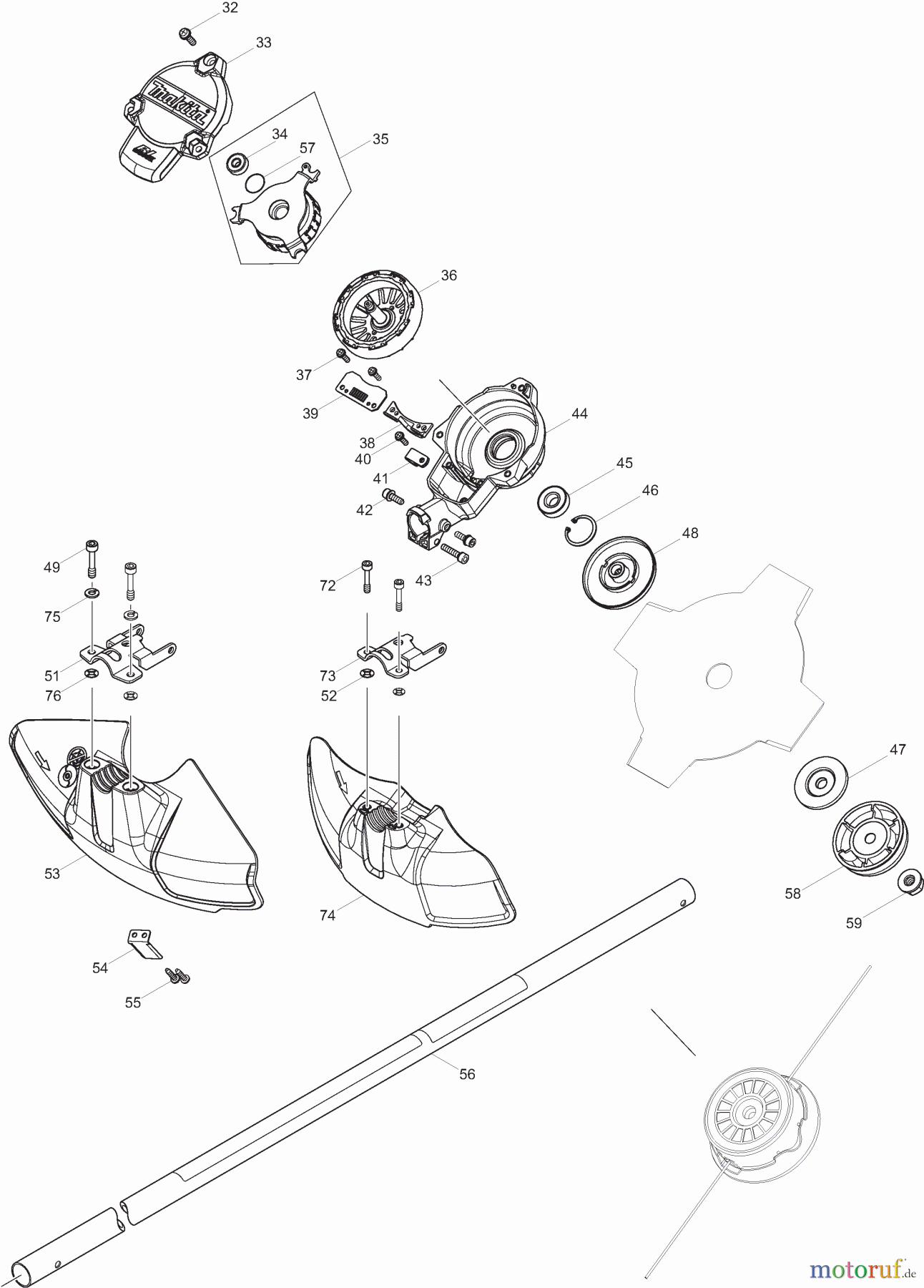 Dolmar Motorsensen & Trimmer Akku AT3725L 2 Motor, Schutzhaube