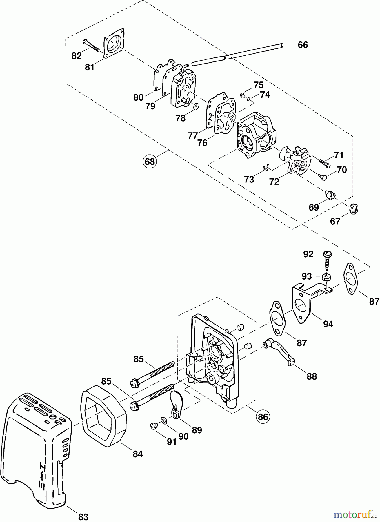 Dolmar Blasgeräte Benzin PB-250 4 Vergaser, Luftfilter