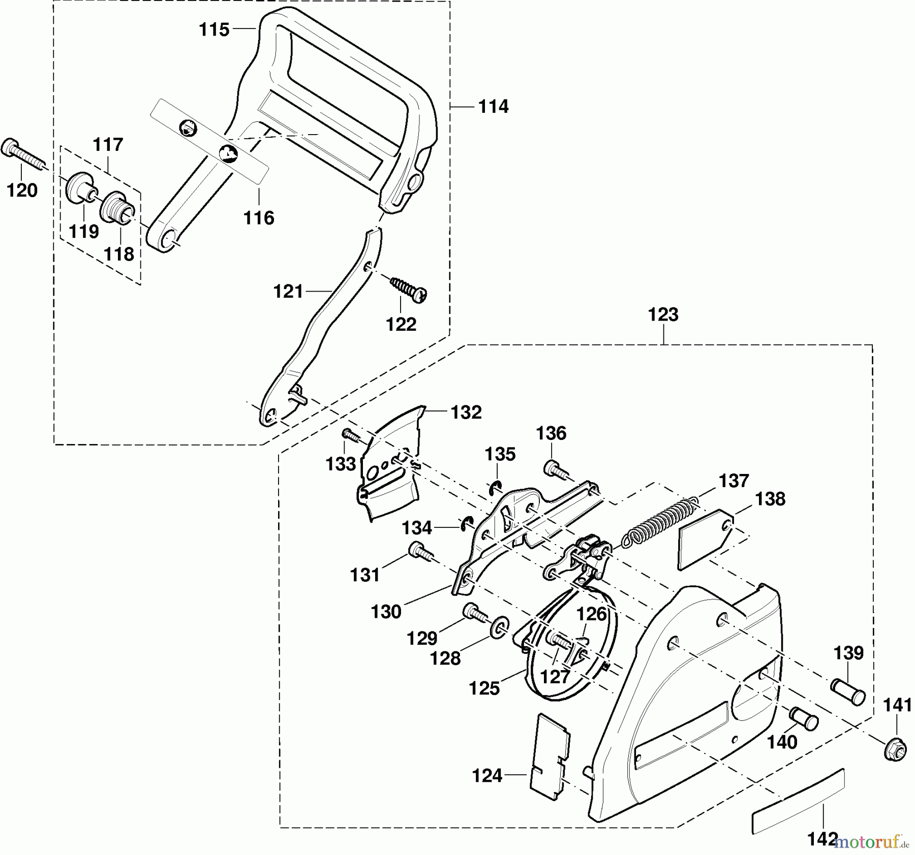 Dolmar Kettensägen Benzin Kettensäge 115 6  Kettenbremse, Handschutz