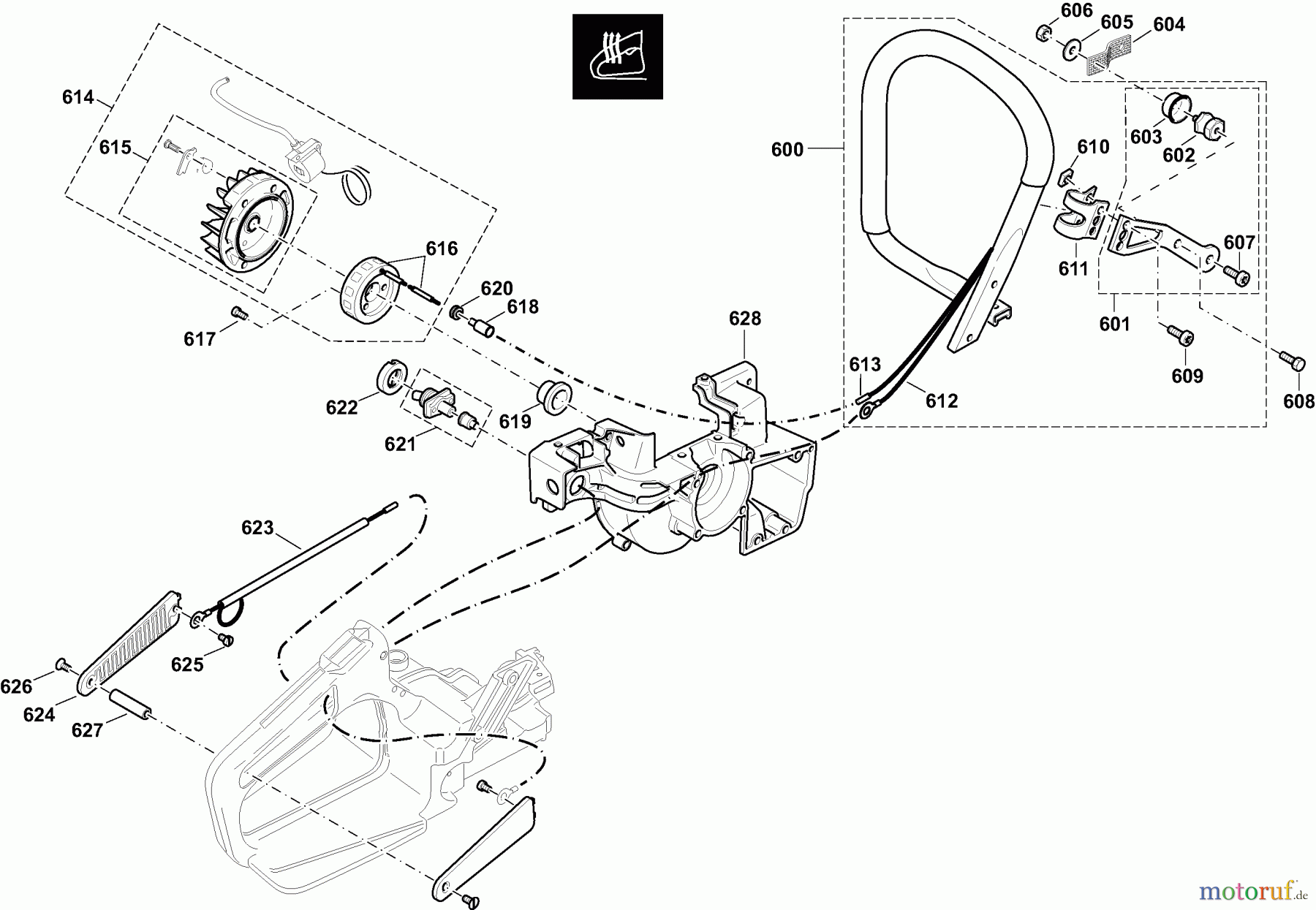  Dolmar Kettensägen Benzin Kettensäge 115 H 12  Spezialteile für Ausführung mit elektrischer Heizung