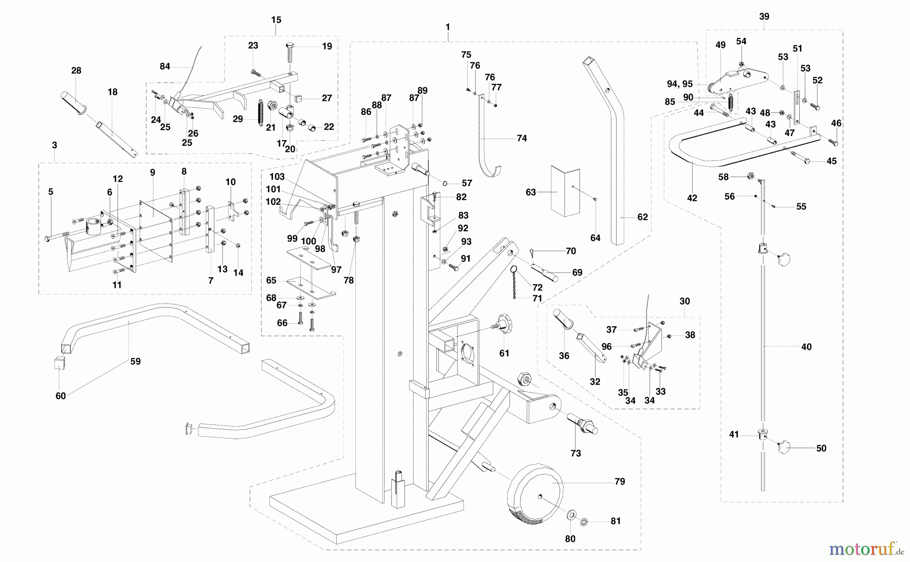 Dolmar Holzspalter LS-1300 Z 1 Ständer, Spaltsäule
