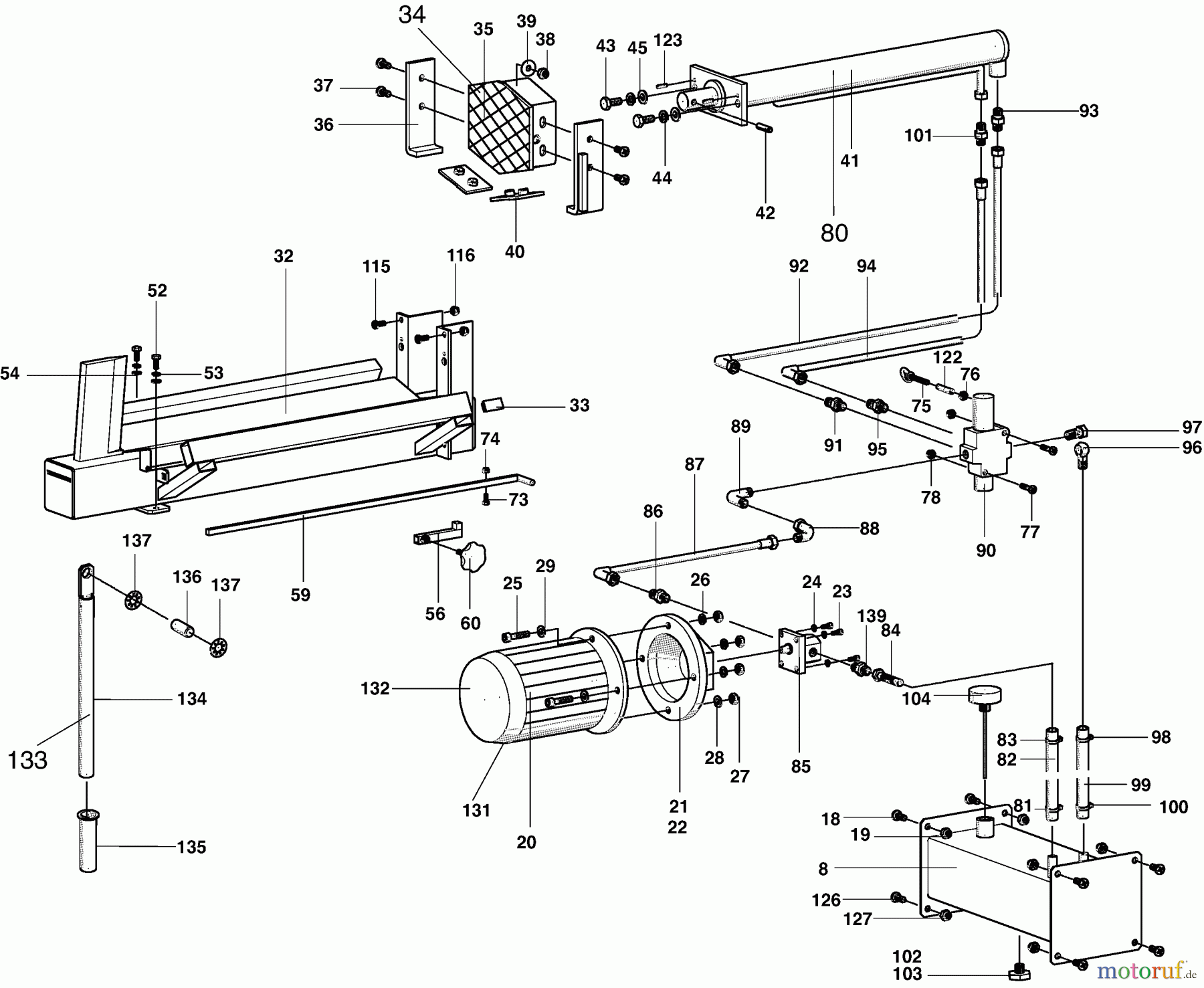 Dolmar Holzspalter LS-6002 H 2 Hydraulikanlage, Motor