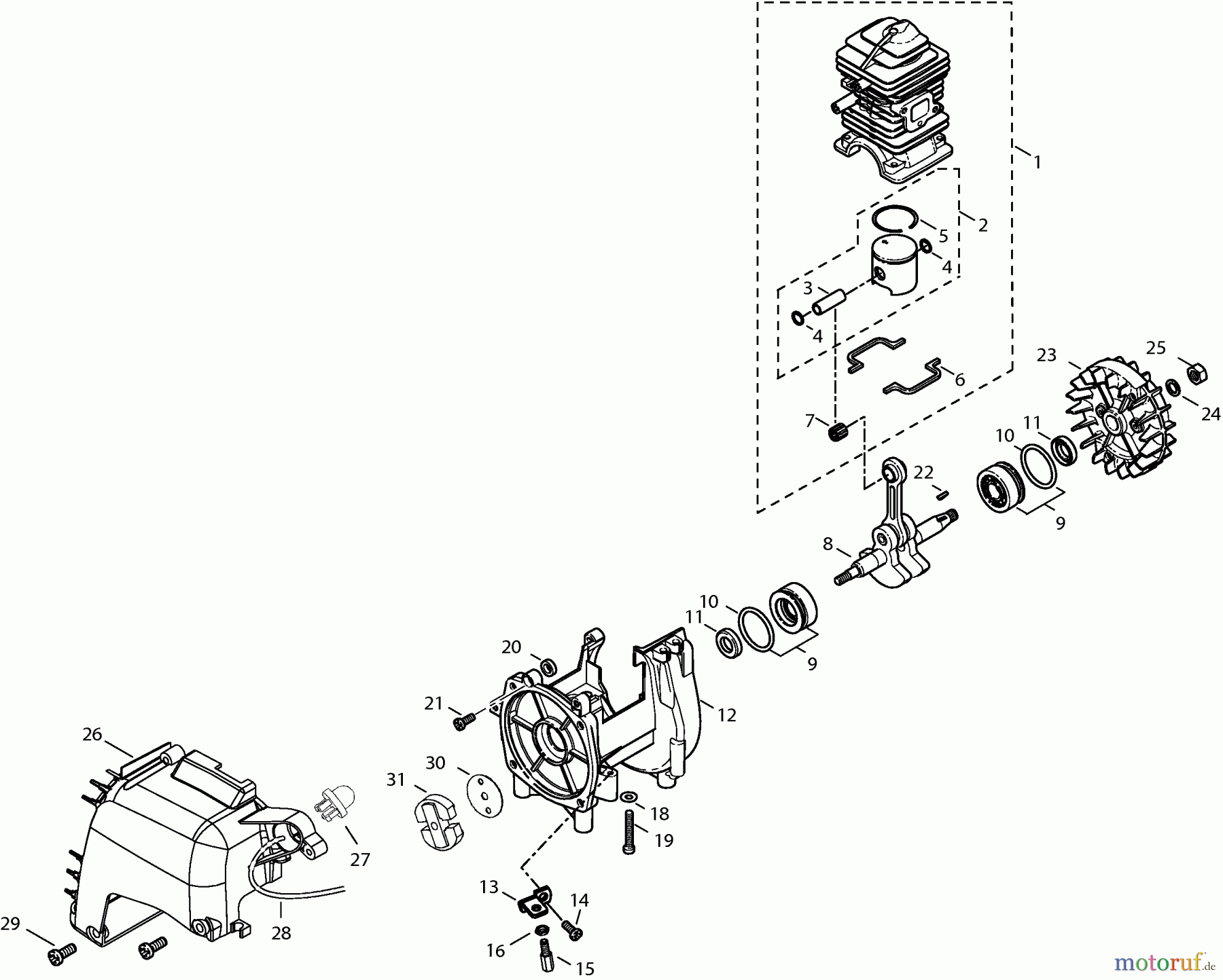 Dolmar Heckenscheren Benzin HT-2975 1 Motor, Kurbelwelle