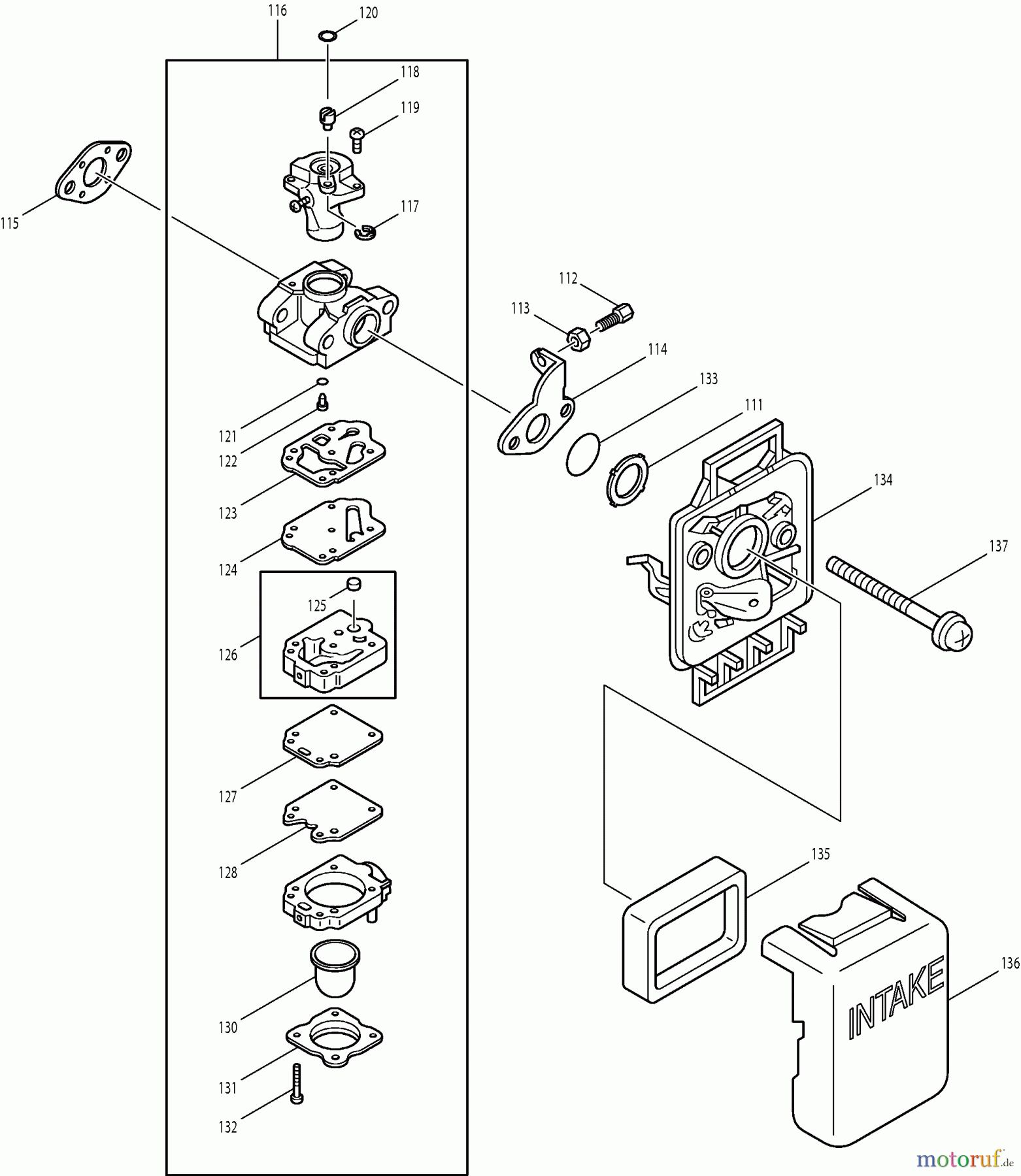Dolmar Heckenscheren Benzin HT-2162 E (USA) 6 HT-2162 E (USA) Vergaser, Luftfilter